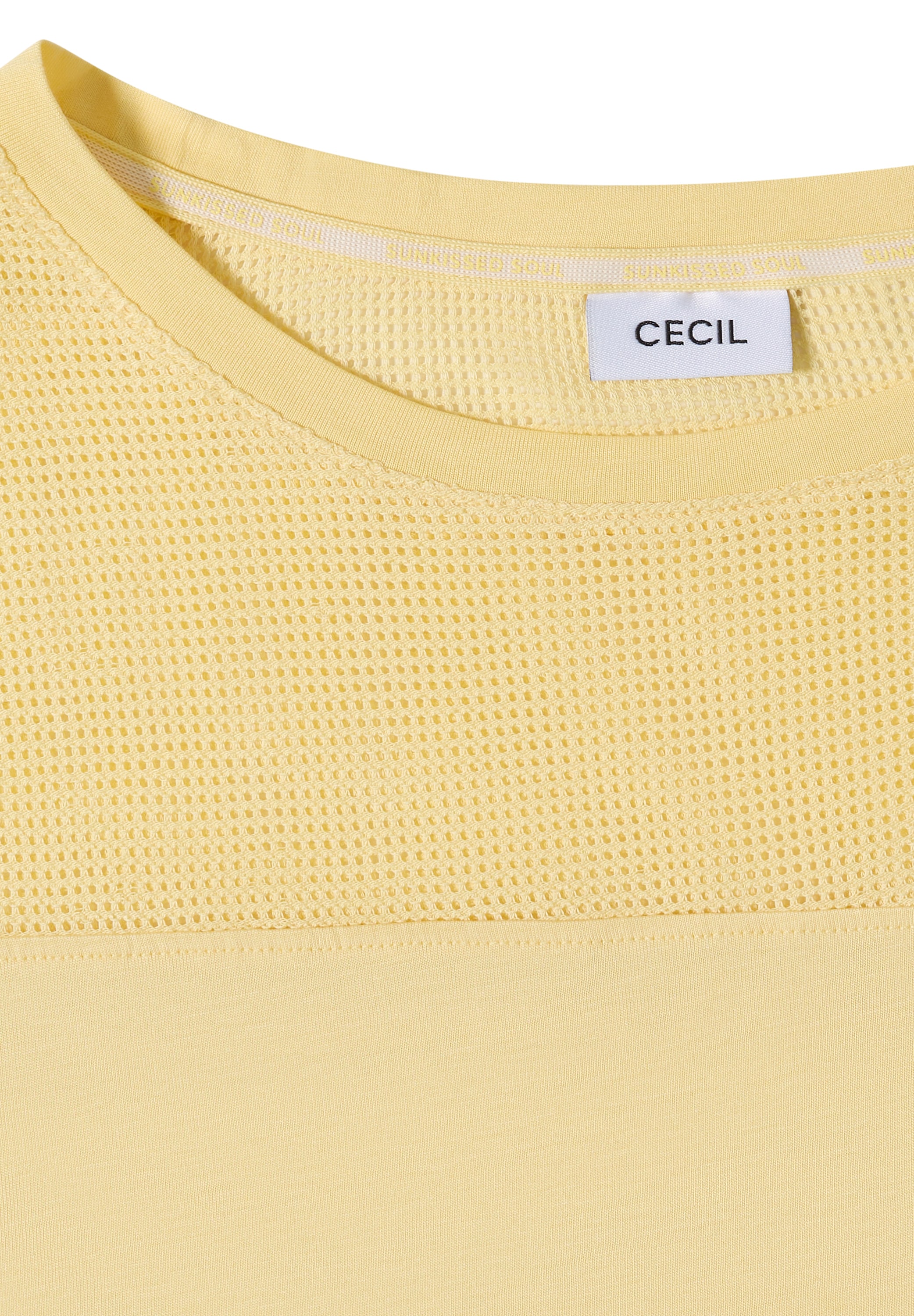 Cecil T-Shirt Sommerliche Leichtigkeit durch das Mesh-Detail