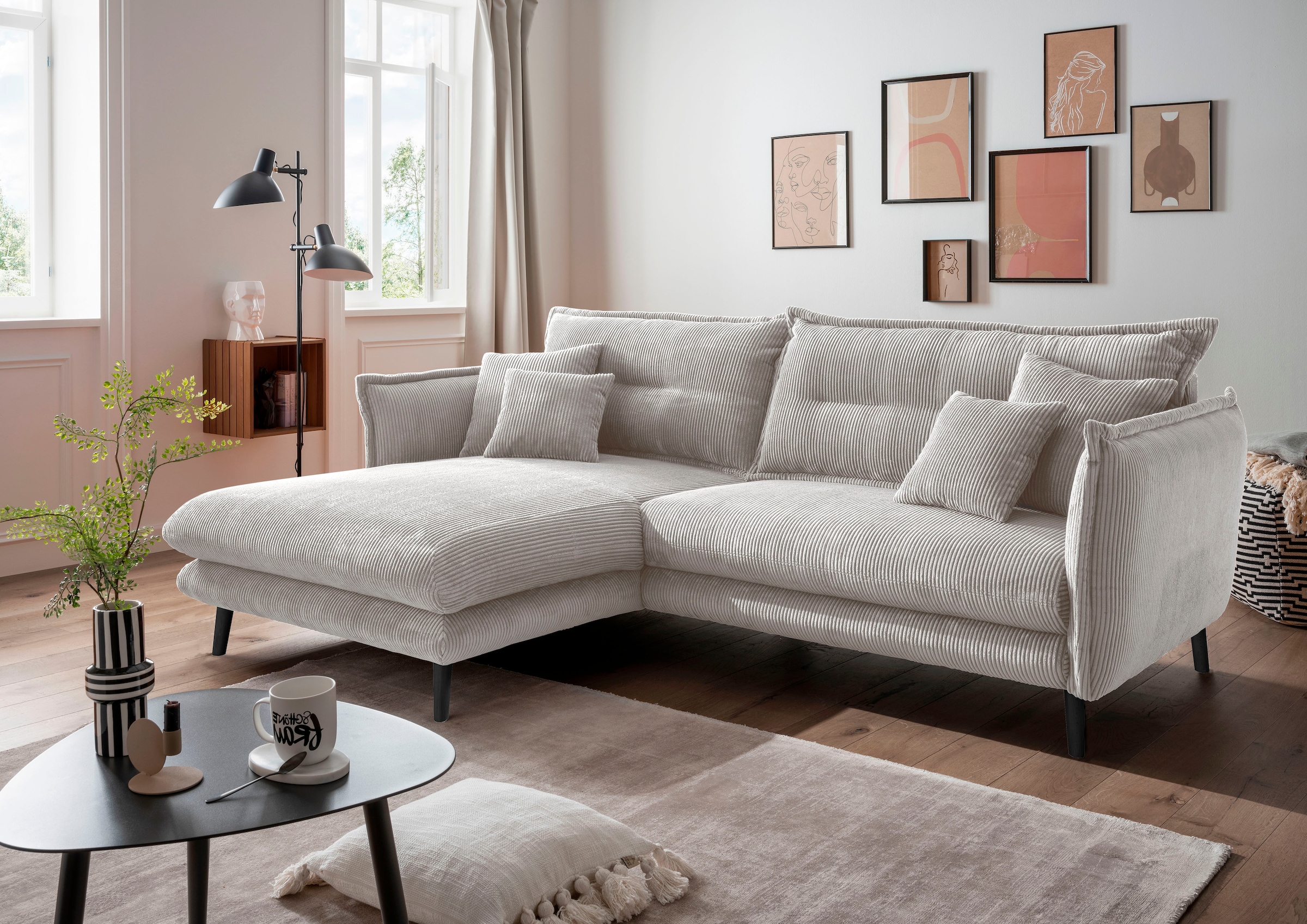 INOSIGN Ecksofa »Lazio modernes Design, bequem, schmale Armlehnen, OTTOs Ch günstig online kaufen