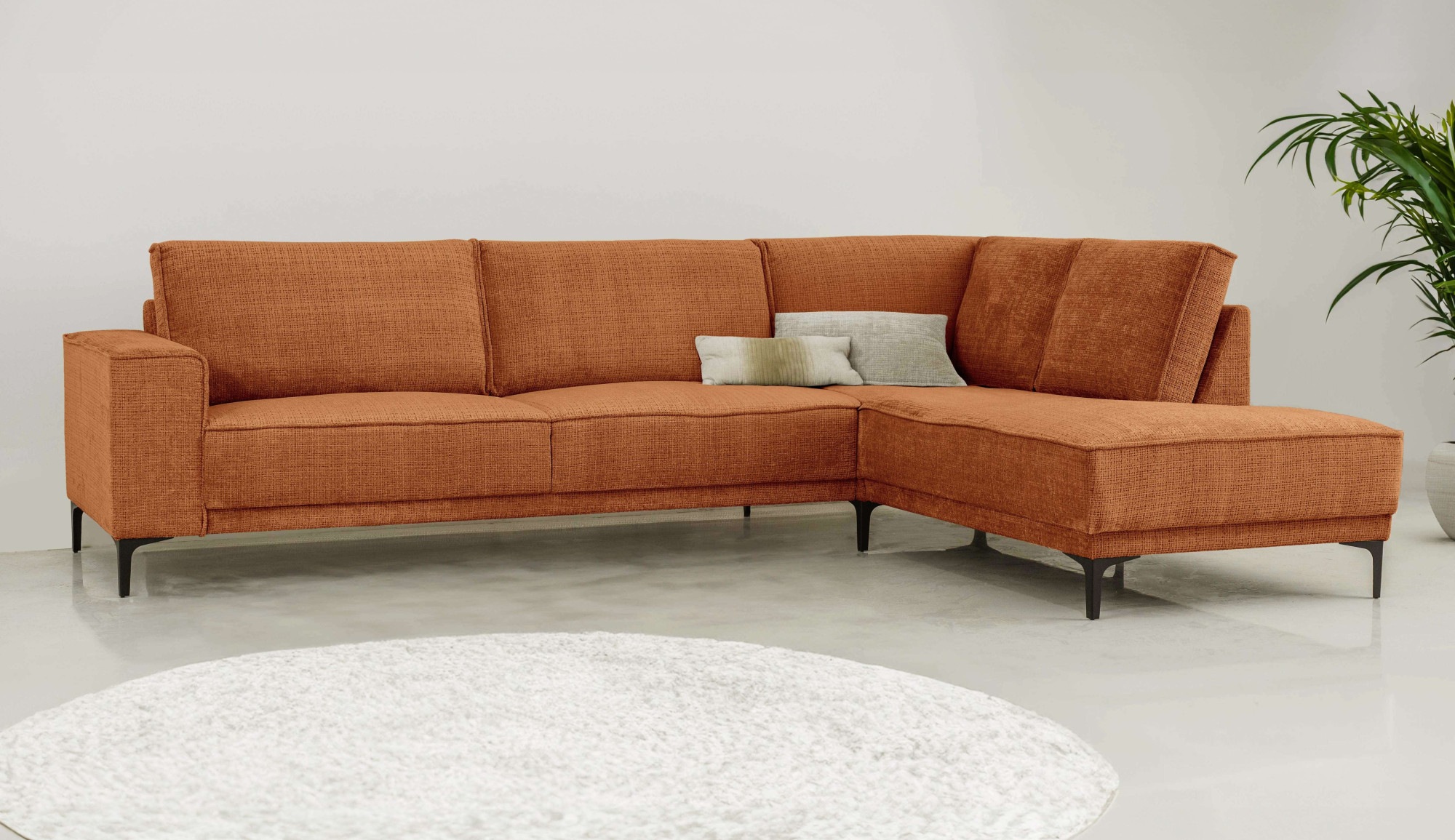 Places of Style Ecksofa »Polsterecke Oland, Struktur, Flachgewebe, Luxus-Mi günstig online kaufen