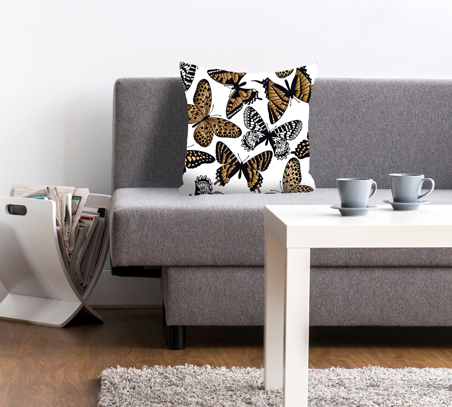 queence Dekokissen »Butterfly«, Kissenhülle,Braune Schmetterlinge,Zarte Mus günstig online kaufen