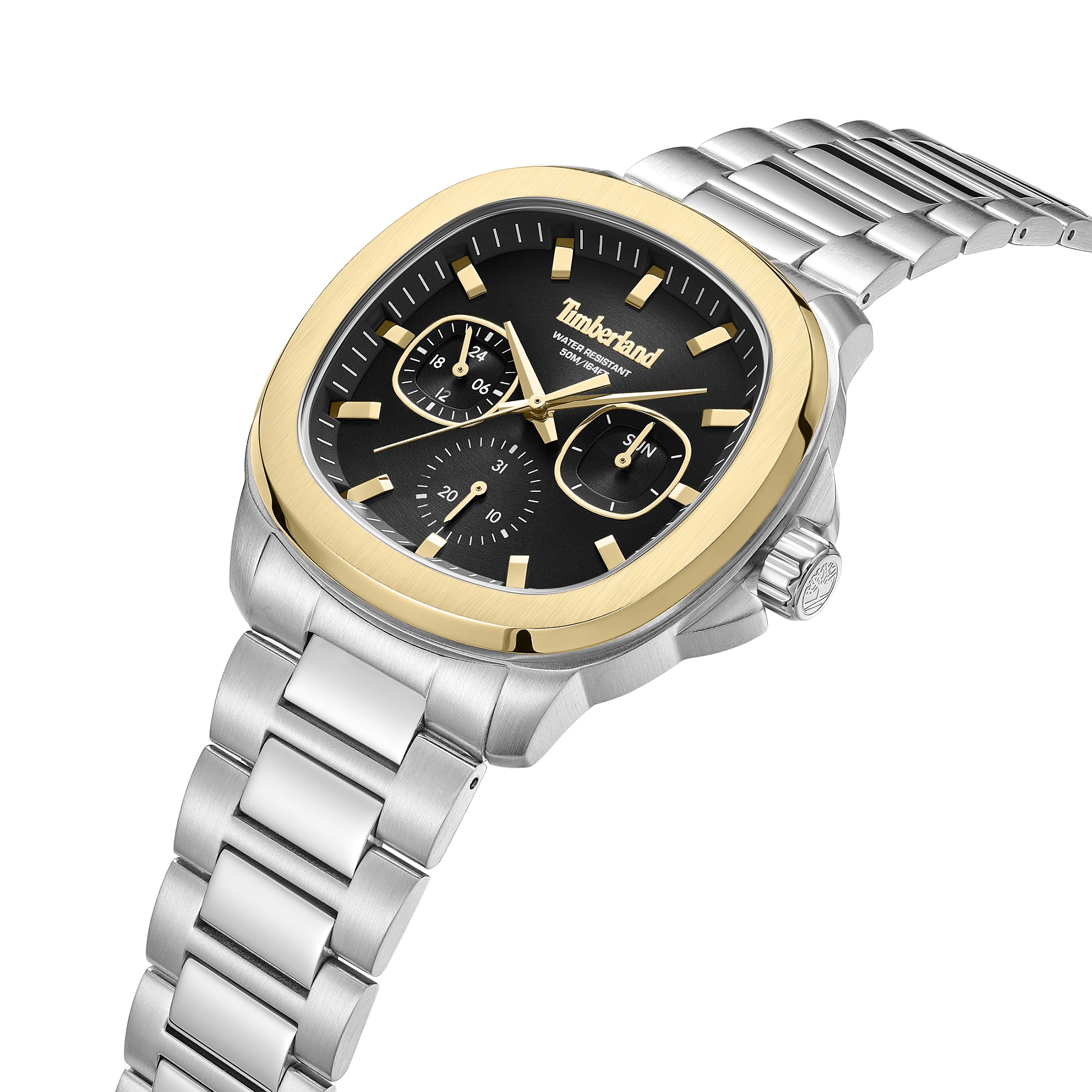 Timberland Quarzuhr »Swansey« Armbanduhr, Herrenuhr, Edelstahlarmband, analog, Dualzeit