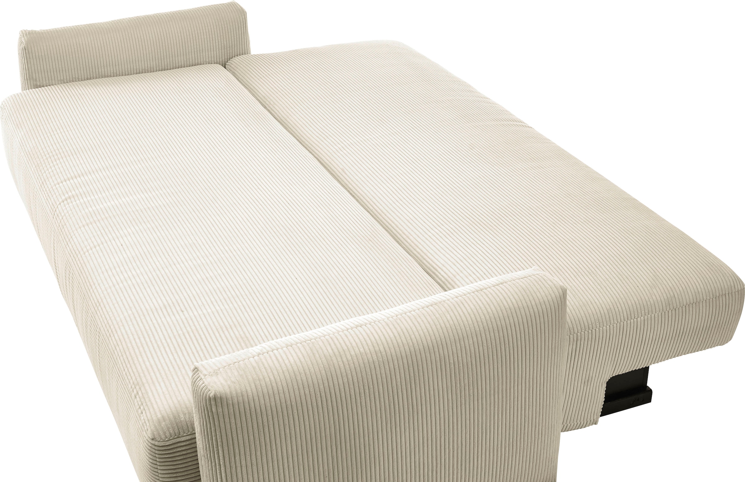 INOSIGN Schlafsofa »Donka Dauerschläfer-geeignet, belastbar bis 270 kg, incl. Bettlkasten«, mit Armlehnen, Breite 232 cm, auch in Cord, Tonnentaschen-Federkern