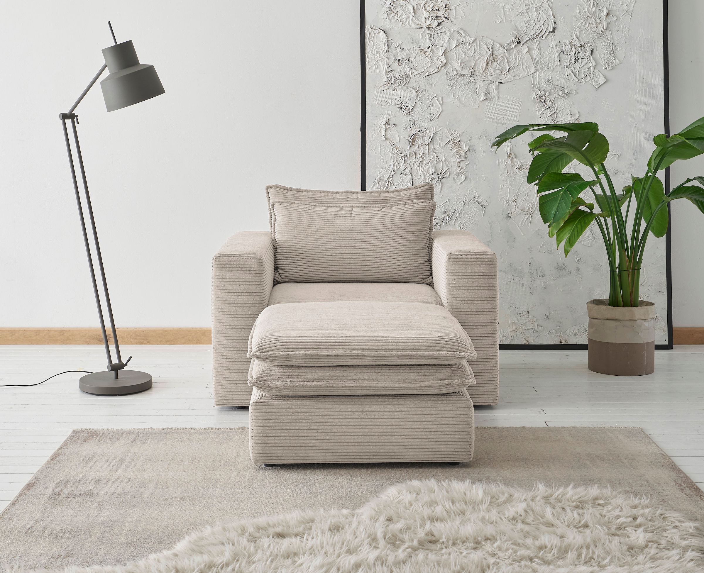 PLACES OF STYLE Sitzgruppe »PIAGGE« 2 Stk. tlg. Hochwertiger Cord, Sessel u günstig online kaufen