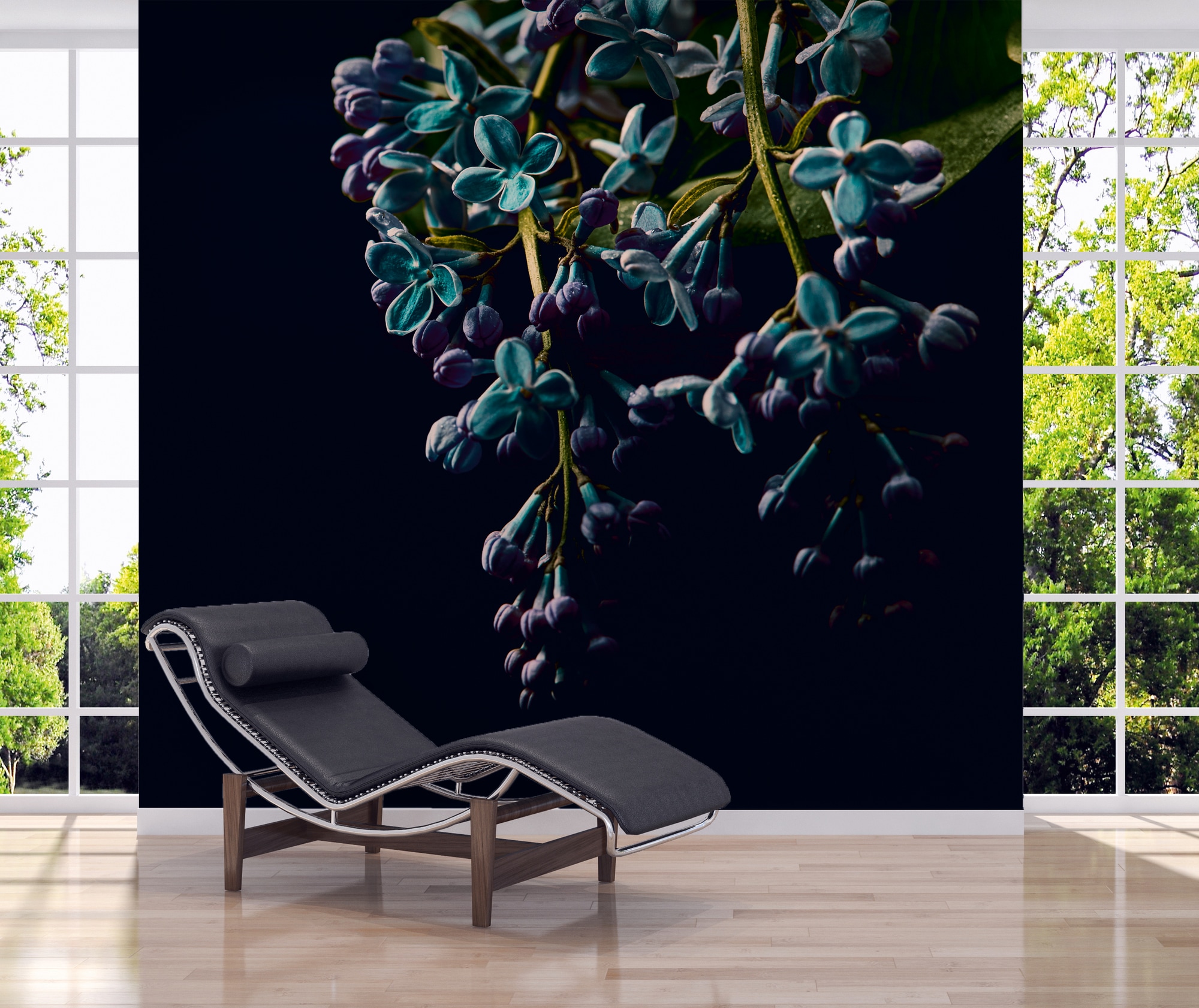 A.S. Création Vliestapete »Fototapete Flieder Dunkel Blau Türkis Blumenmoti günstig online kaufen