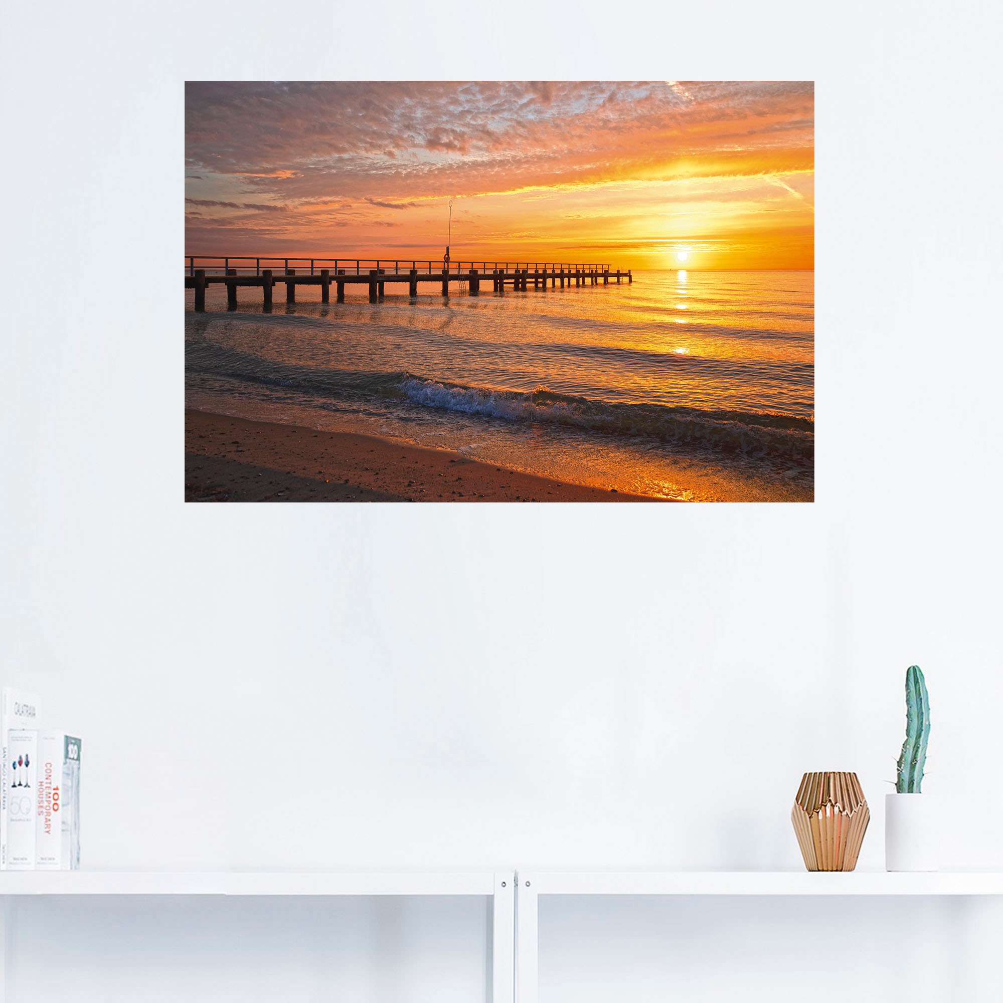 Artland Wandbild »Urlaubsfeeling am Ostseestrand«, Bilder vom Sonnenuntergang & -aufgang (1 Stück), in vielen Größen & Produktarten - Alubild/Outdoorbild, Leinwandbild, Poster, Wandaufkleber/Wandtattoo auch für Badezimmer geeignet