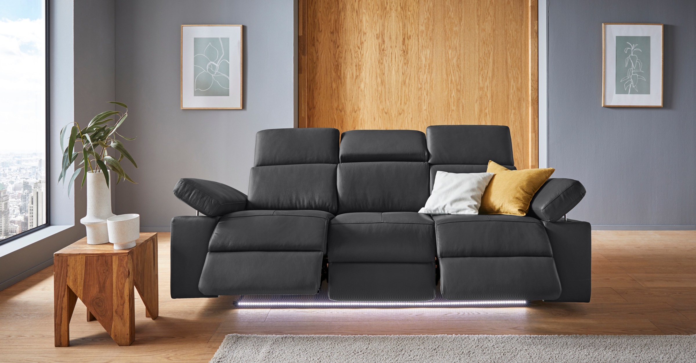 Home affaire 3-Sitzer »Kilado« mit 2x Relaxfunktion, verstellbarer Armlehne günstig online kaufen