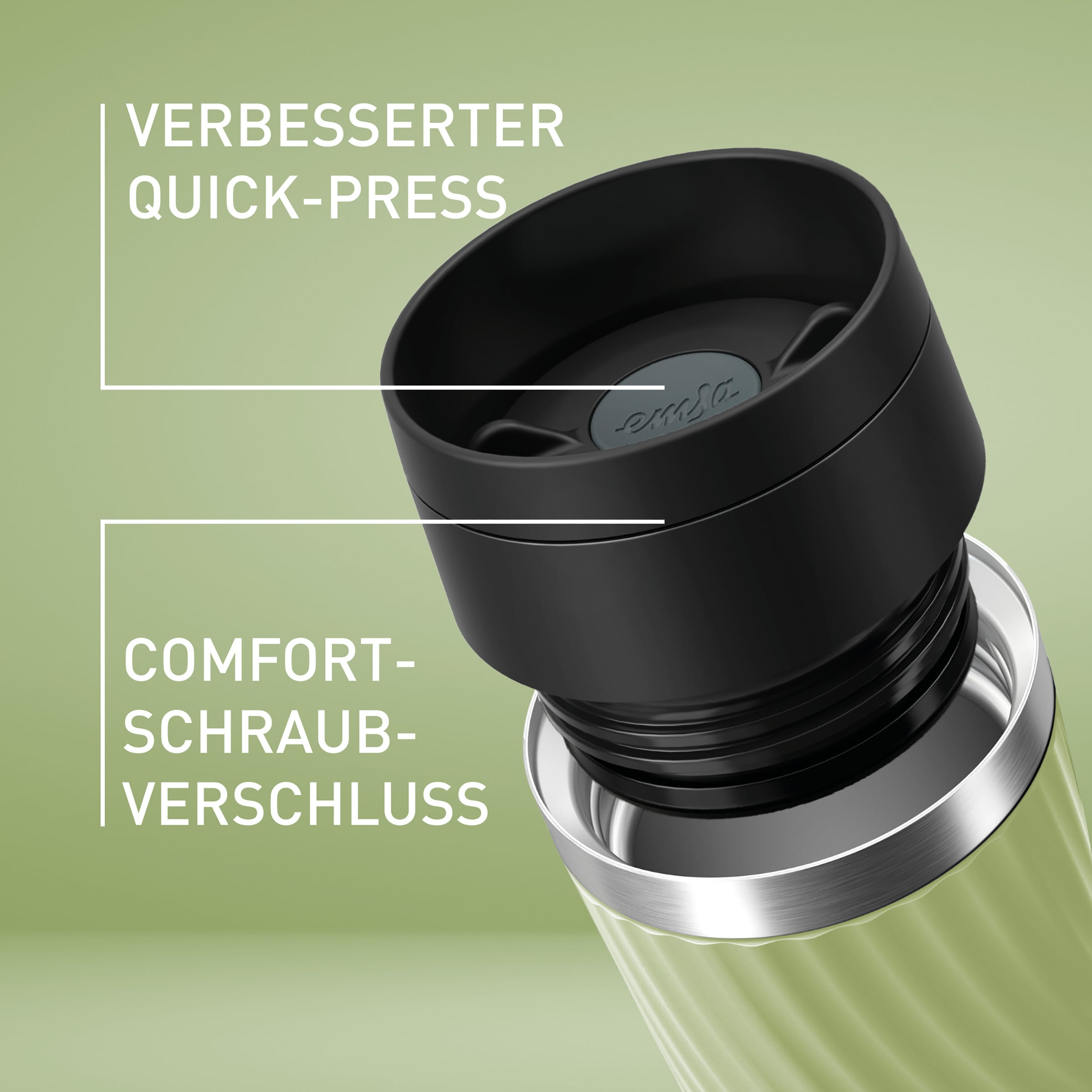 Emsa Thermobecher »Travel Mug Classic Twist« 0,36 Liter, Comfort-Schraubverschluss, Quick-Press, auslaufsicher