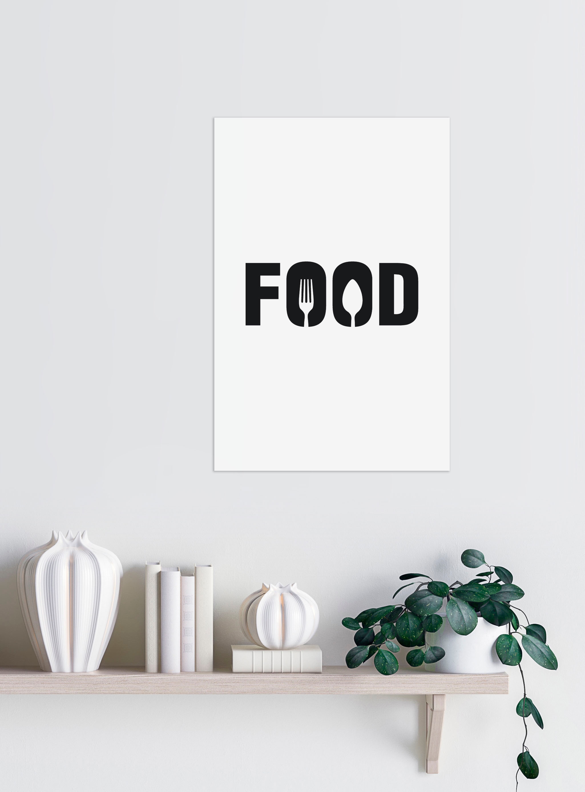 queence Wanddekoobjekt »FOOD«, Stahlschild, Blechschild, Spruch, Witzig, Wanddeko, retro, 20x30cm