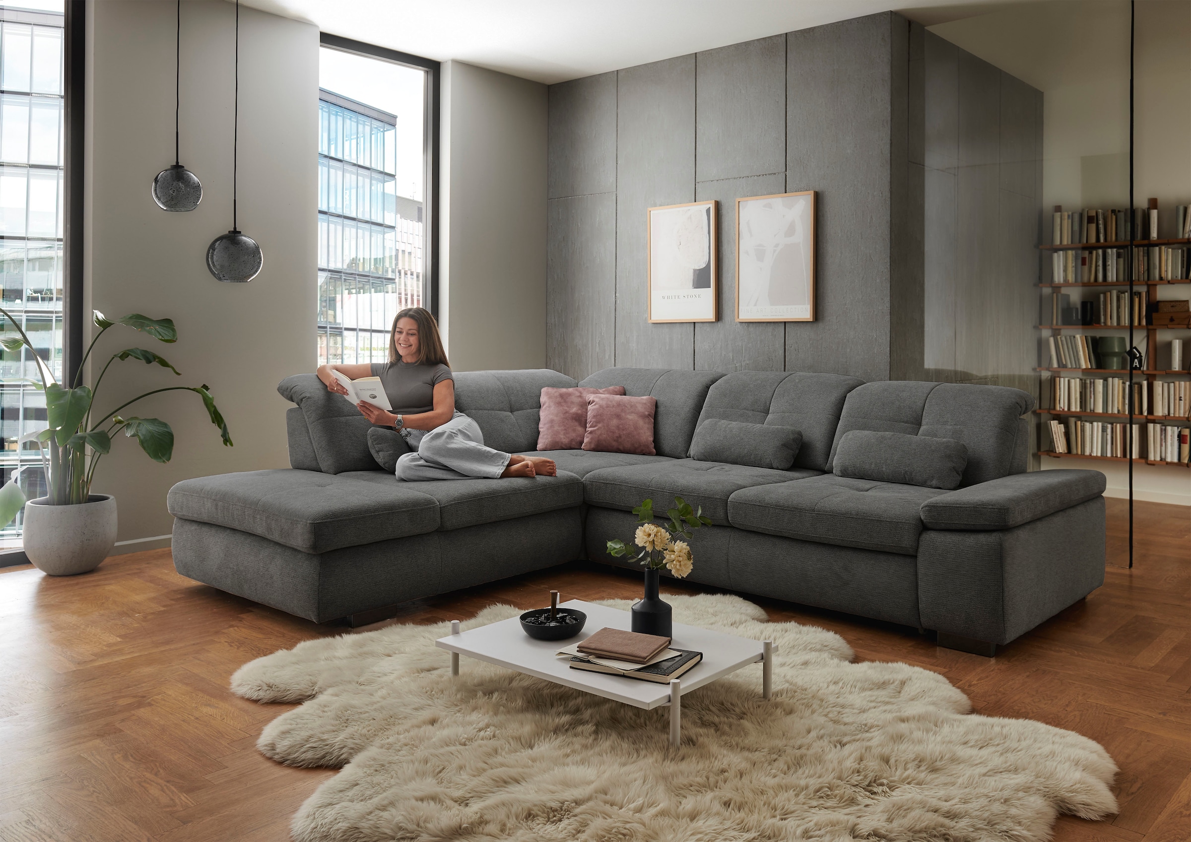 Die PlanBar Ecksofa »MP-IN16012 L-Form mit Federkern-Polsterung« inkl. Sitz günstig online kaufen