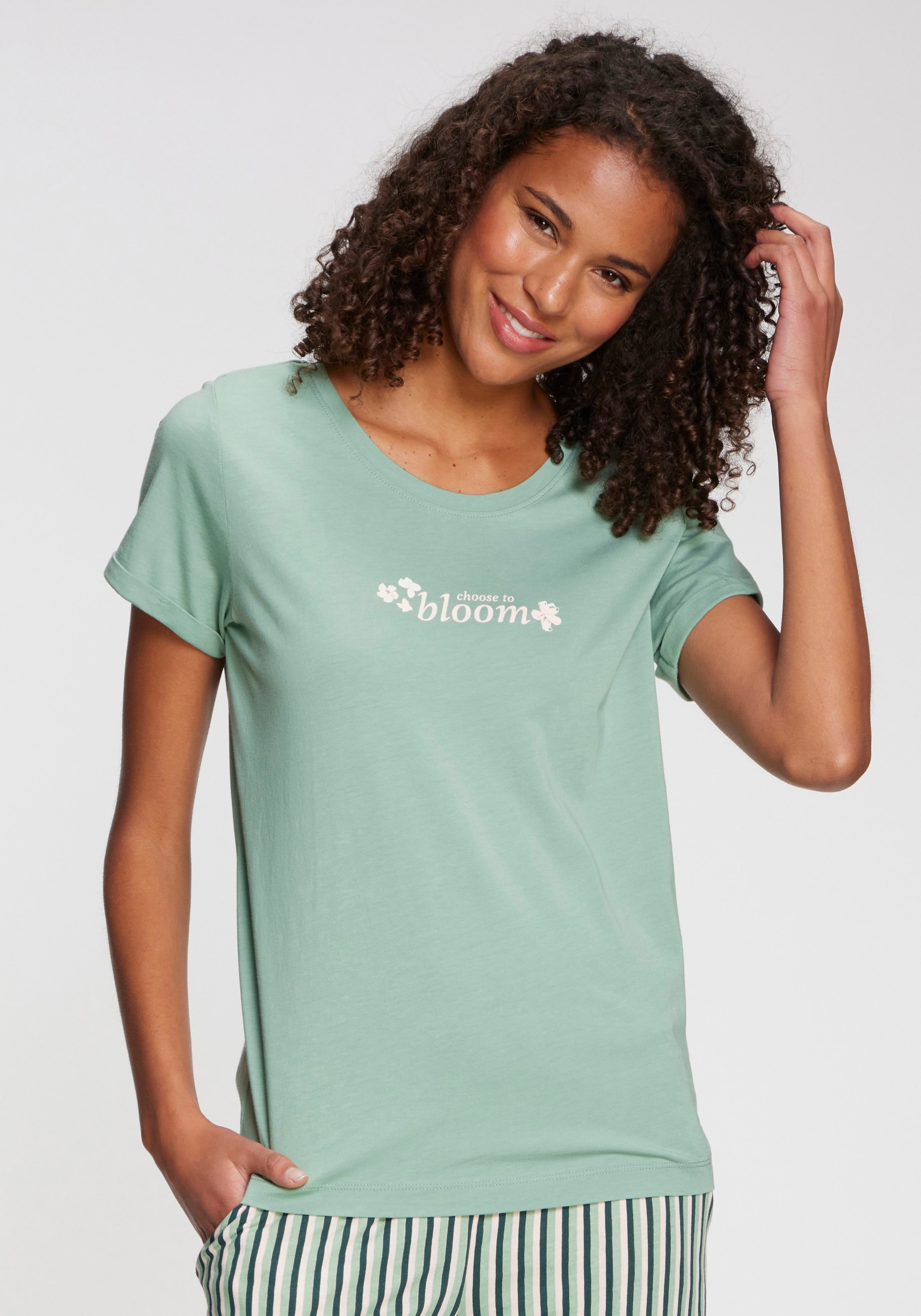 s.Oliver Pyjamaoberteil, Mit kleinem Frontprint