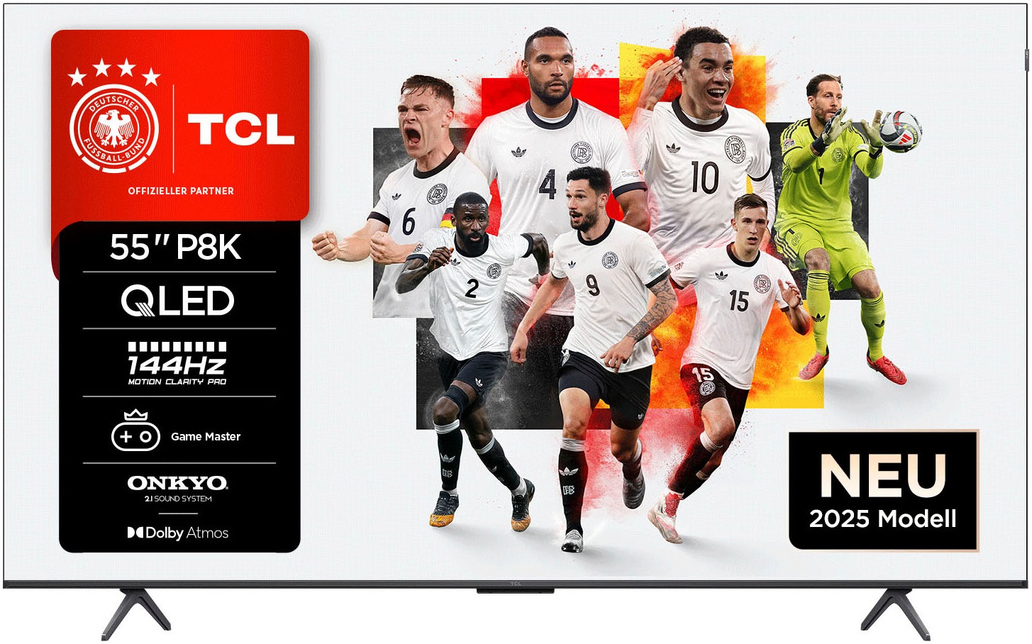 TCL QLED-Fernseher »55P81KX2« 139 cm/55 Smart-TV 144Hz, Multi-HDR, Dolby Vision, Game Master, Smart TV, Apple TV, ONKYO schwarz Smart TV: Google...