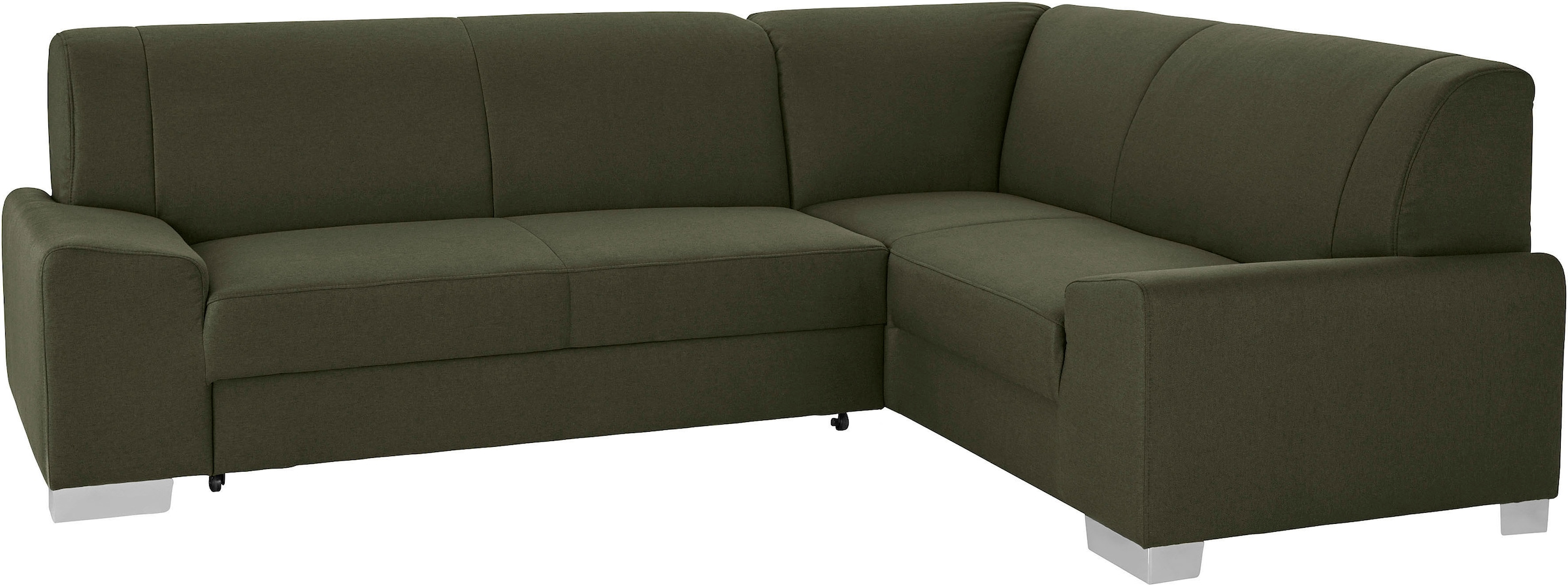DOMO collection Ecksofa »Anzio in kubischer Formensprache, flache Armlehnen, L-Form«, Wahlweise mit Bettfunktion und Federkern für hohen Sitzkomfort