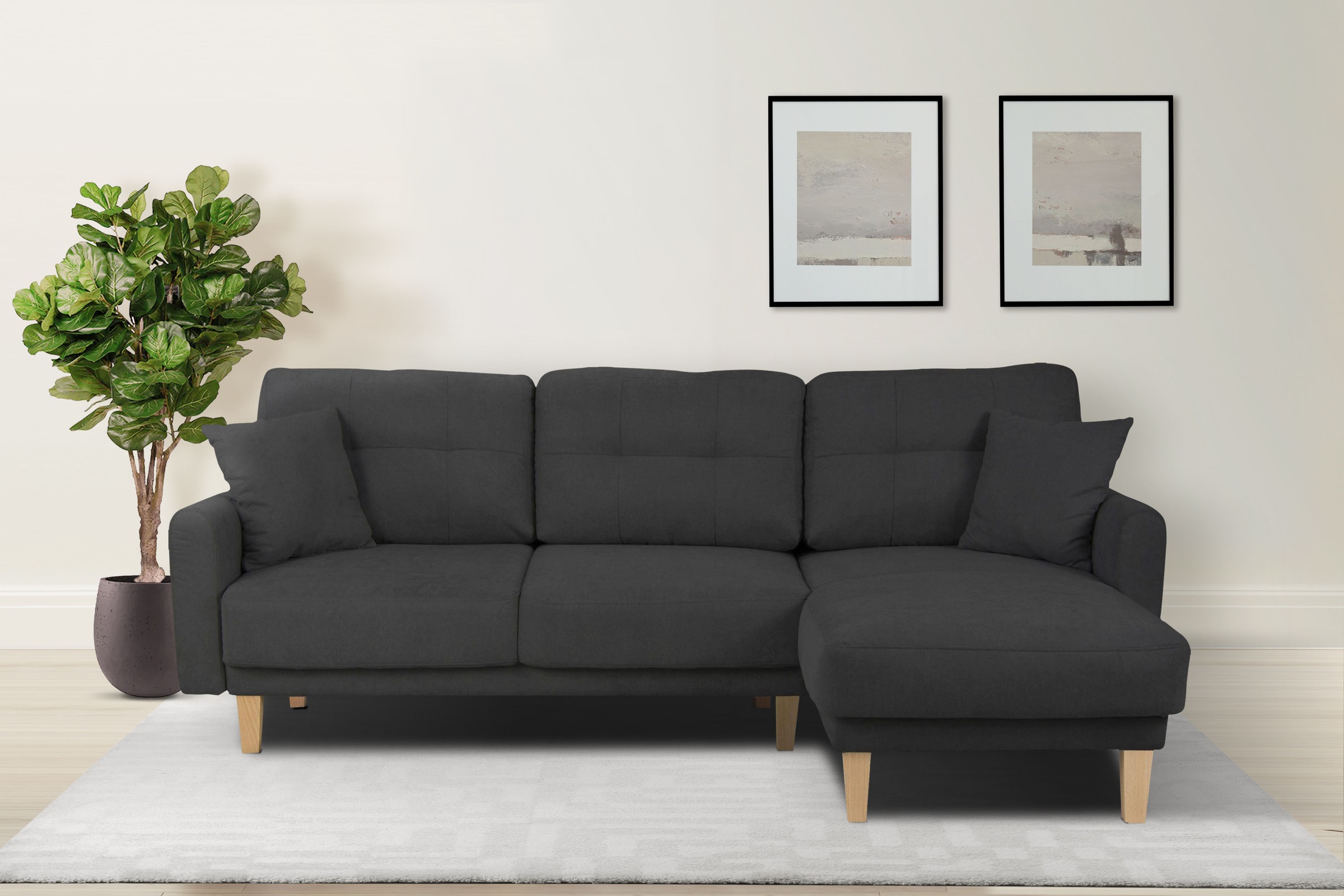 Home affaire Ecksofa »TRIPLO optionale Schlafsofa mit Bettkasten, Maße B/T/ günstig online kaufen