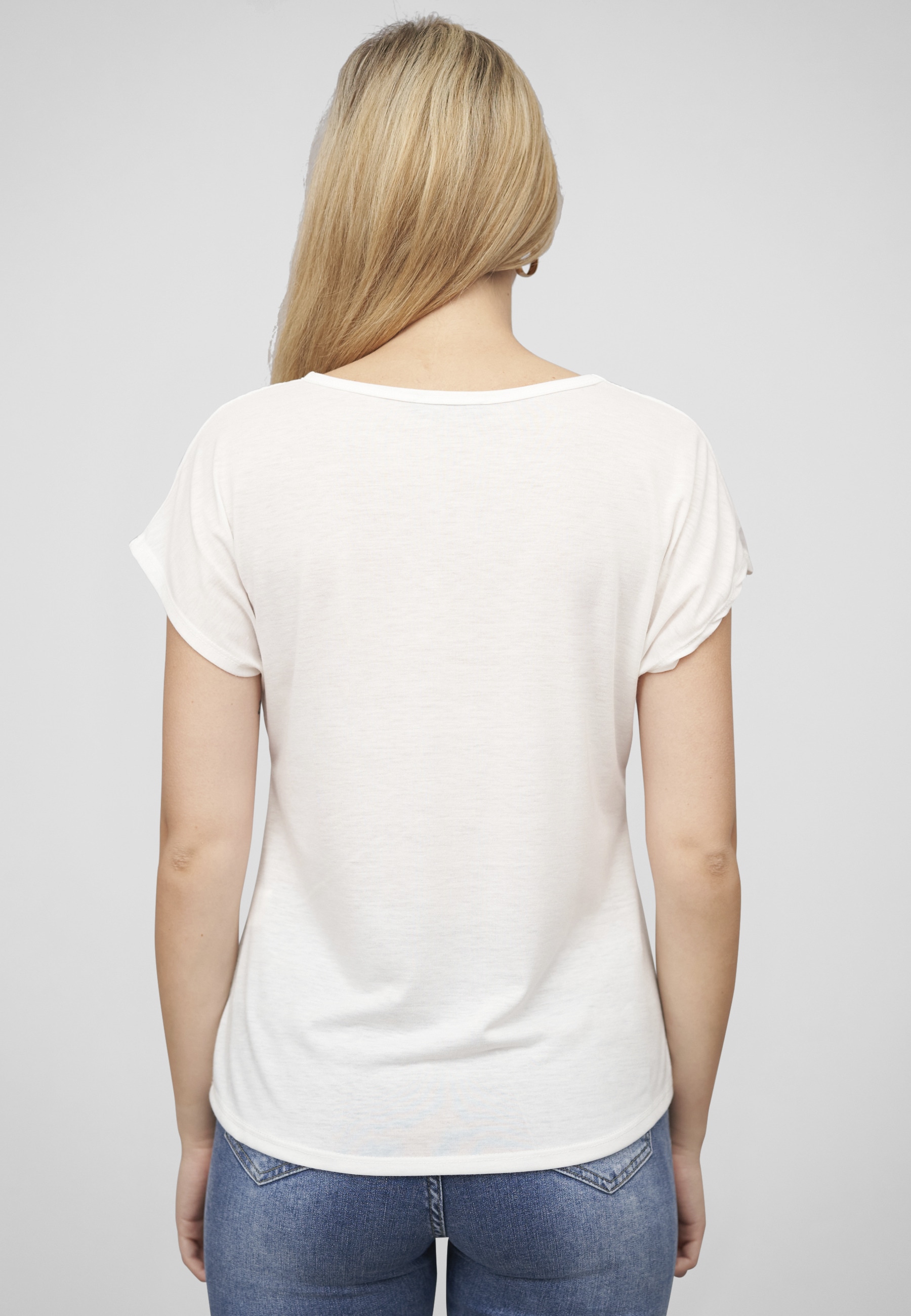 CLOUD 5IVE T-Shirt »CLOUD 5IVE Viskose T-Shirt mit Love-Blumen Print« 1 Stk.