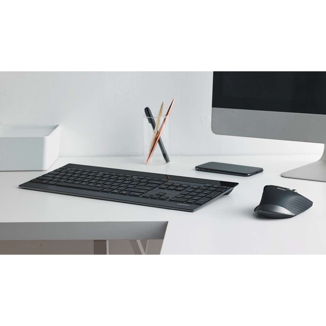 Rapoo Tastatur- und Maus-Set »9900M kabelloses Tastatur-Maus-Set, Bluetooth, 2.4 GHz, 3200 DPI«