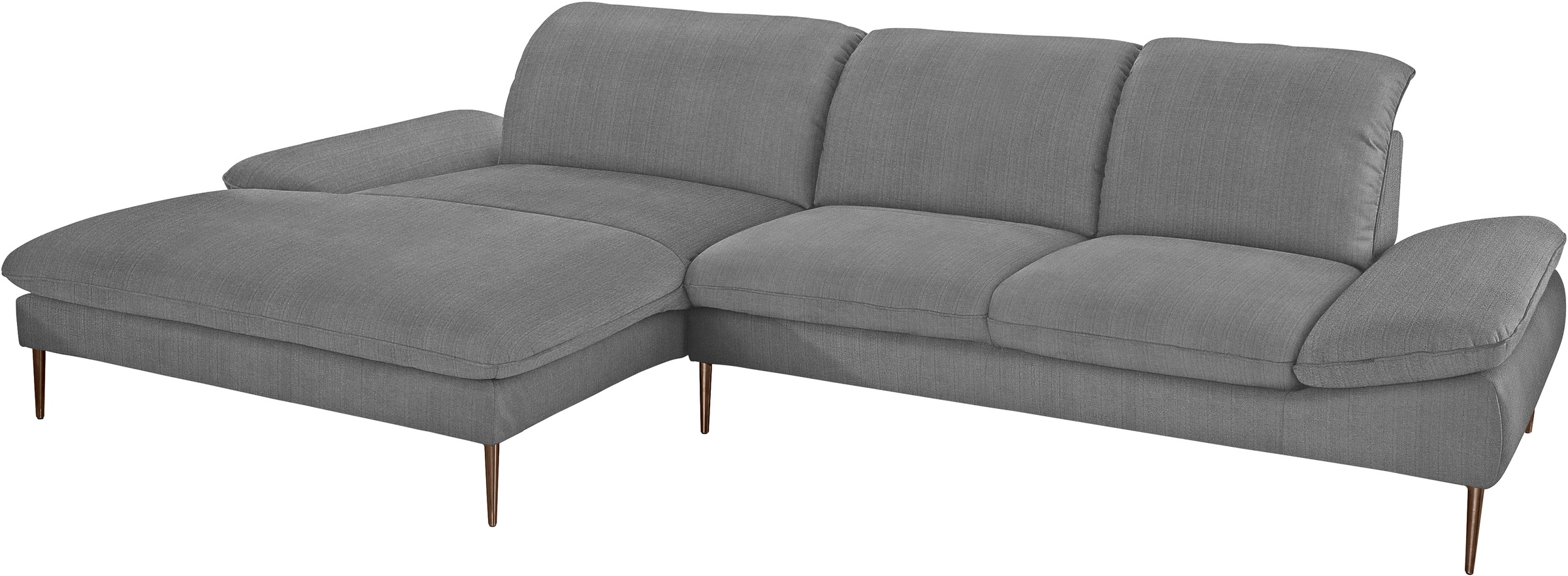 W.SCHILLIG Ecksofa »enjoy&MORE, Designsofa, bequem, elegant und zeitlos, L-Form«, Sitztiefenverstellung, Füße bronze pulverbeschichtet, Breite 340 cm