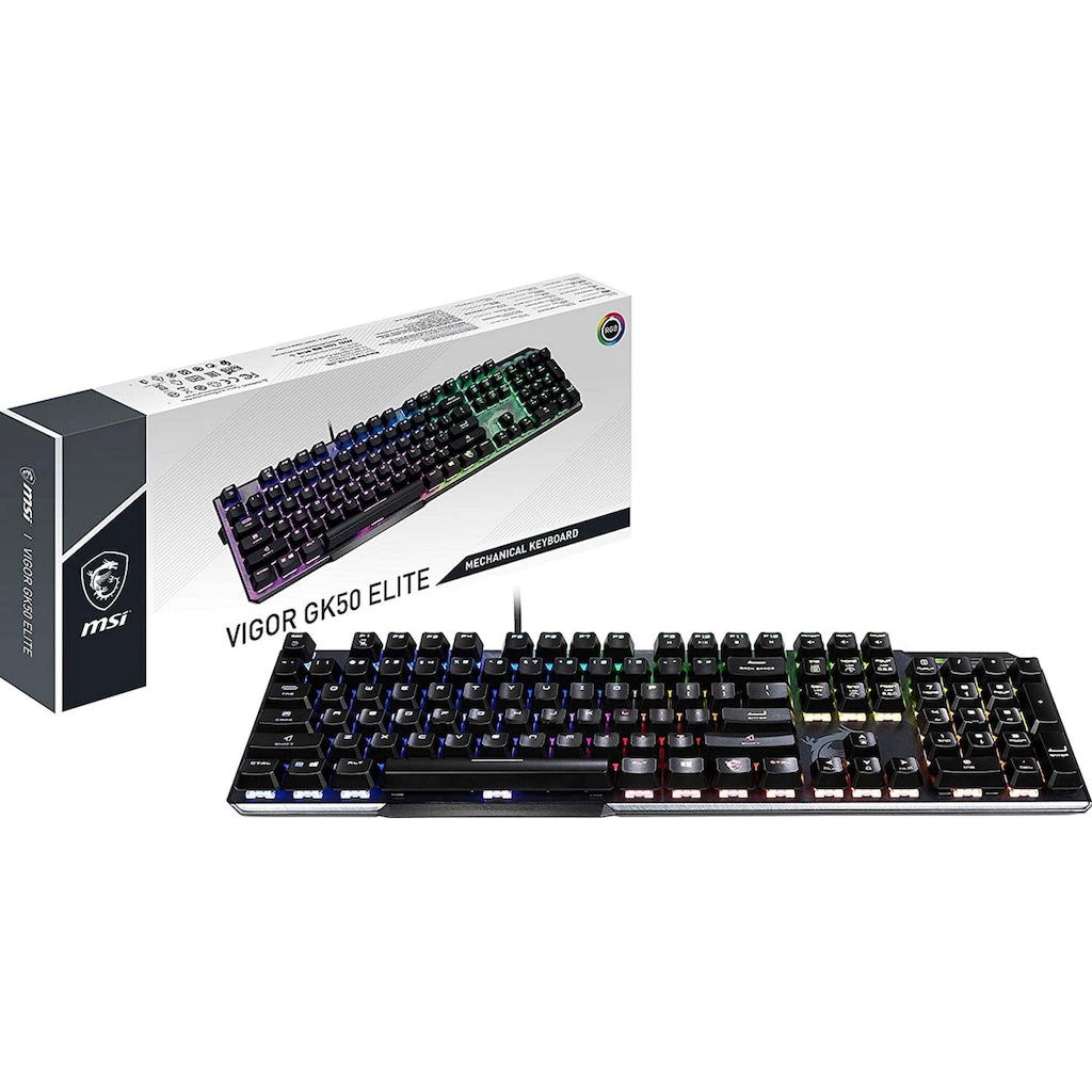 MSI Gaming-Tastatur »Vigor GK50 Elite Box White«, (Gaming-Modus-USB-Anschluss-Ziffernblock)