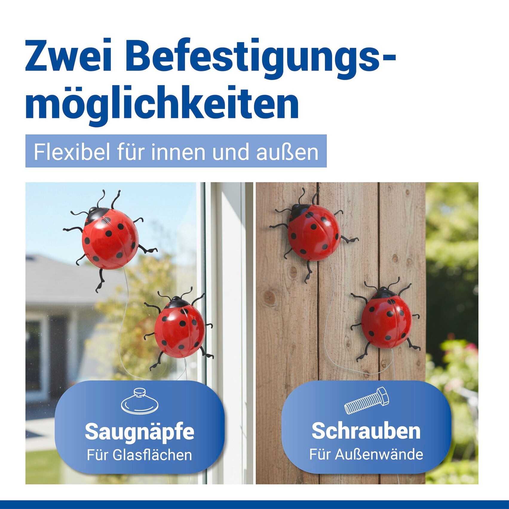 Maximex LED Gartenleuchte »Modell Marienkäfer« Warmweiß solarbetriebene Gartendekoration, leuchtet bis zu 10 Stunden