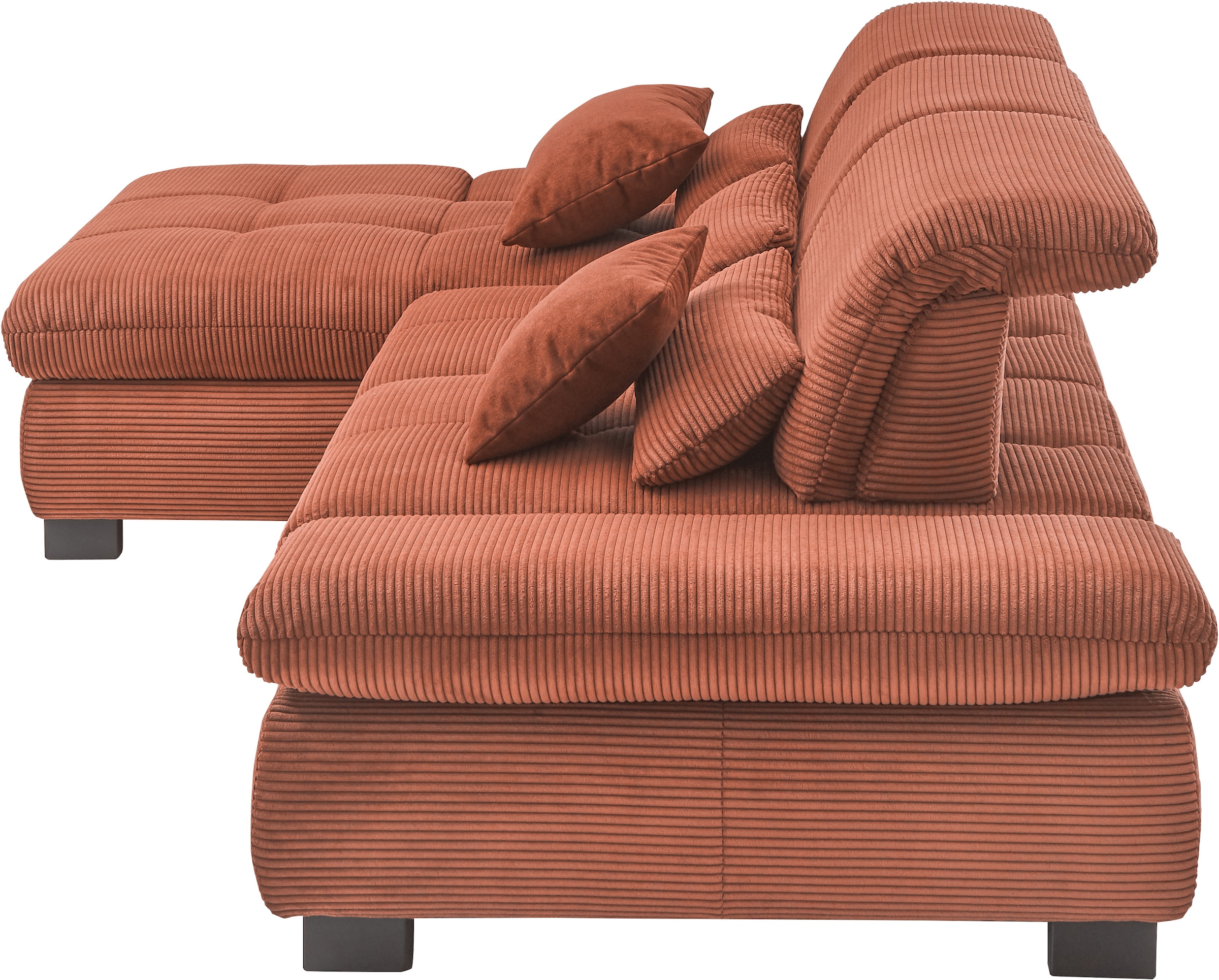 set one by Musterring Ecksofa »SO4100 V«, mit verstellbaren Kopfteilen, wahlweise mit Funktionen, Cord-Bezug