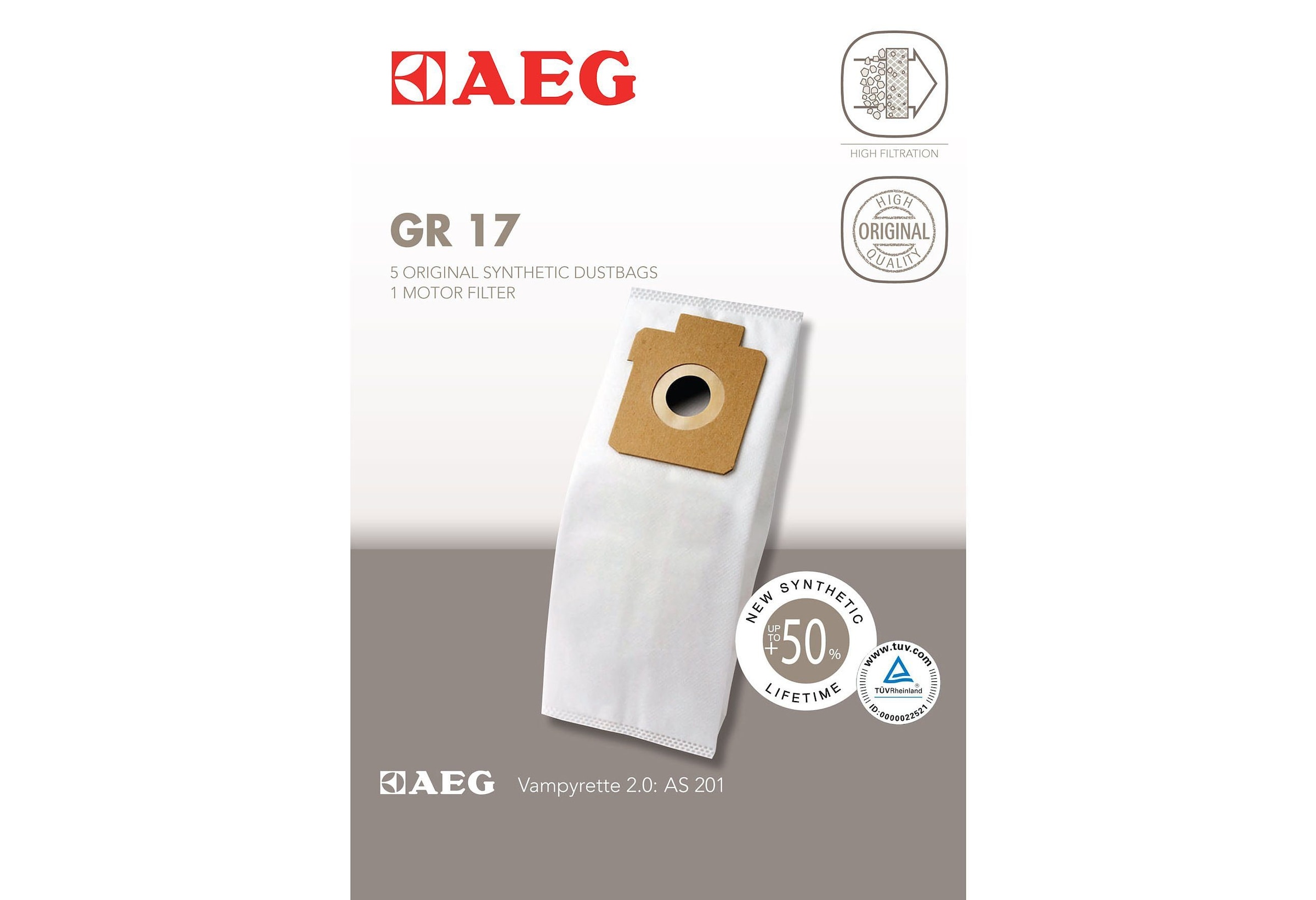 AEG Staubsaugerbeutel »GR 17«, 5er- Pack, für Vampyrette Modelle AS und AVBG