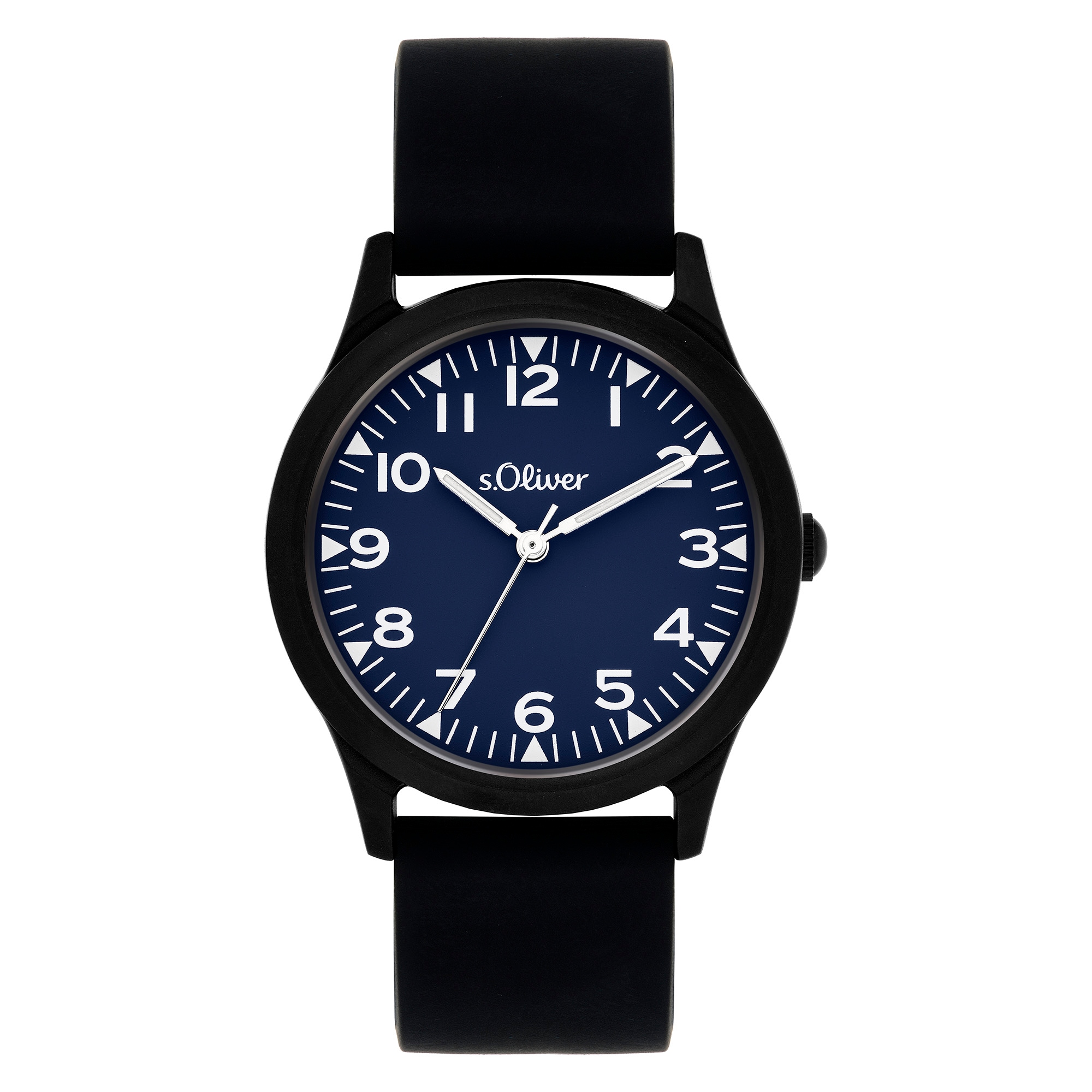 s.Oliver Quarzuhr »The Black Rush« Armbanduhr, Silikonarmband, Kinderuhr, Junge, analog