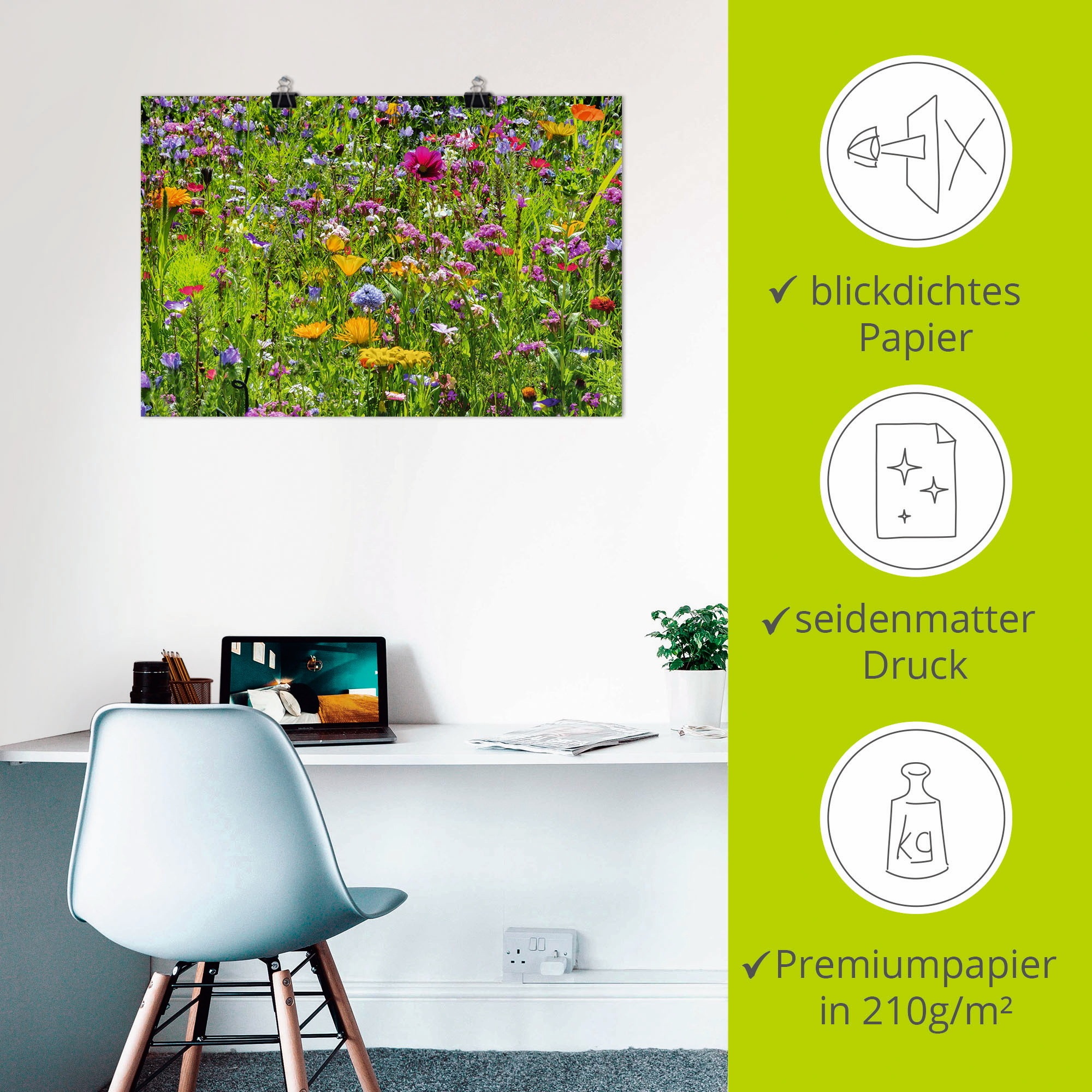 Artland Wandbild »Bunte Blumenwiese«, Blumenwiese, (1 St.), als Alubild, Outdoorbild, Leinwandbild, Poster, Wandaufkleber