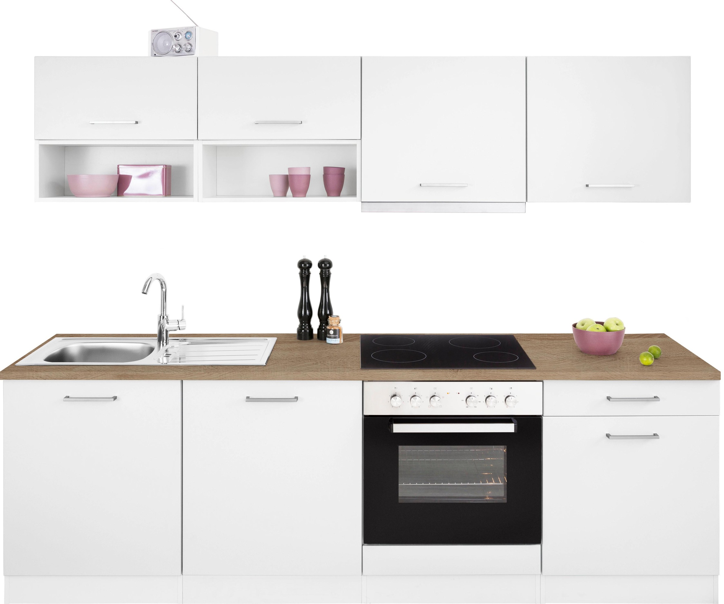 KOCHSTATION Küchenzeile »KS-Visby«, mit E-Geräten, Breite 240 cm