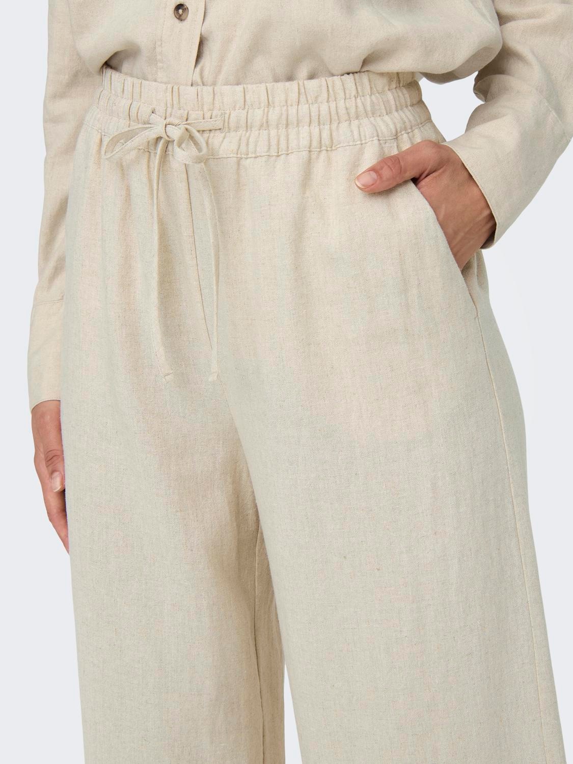 JDY Leinenhose »JDYSAY LINEN HW WIDE PANT WVN NOOS«, Sommerhose