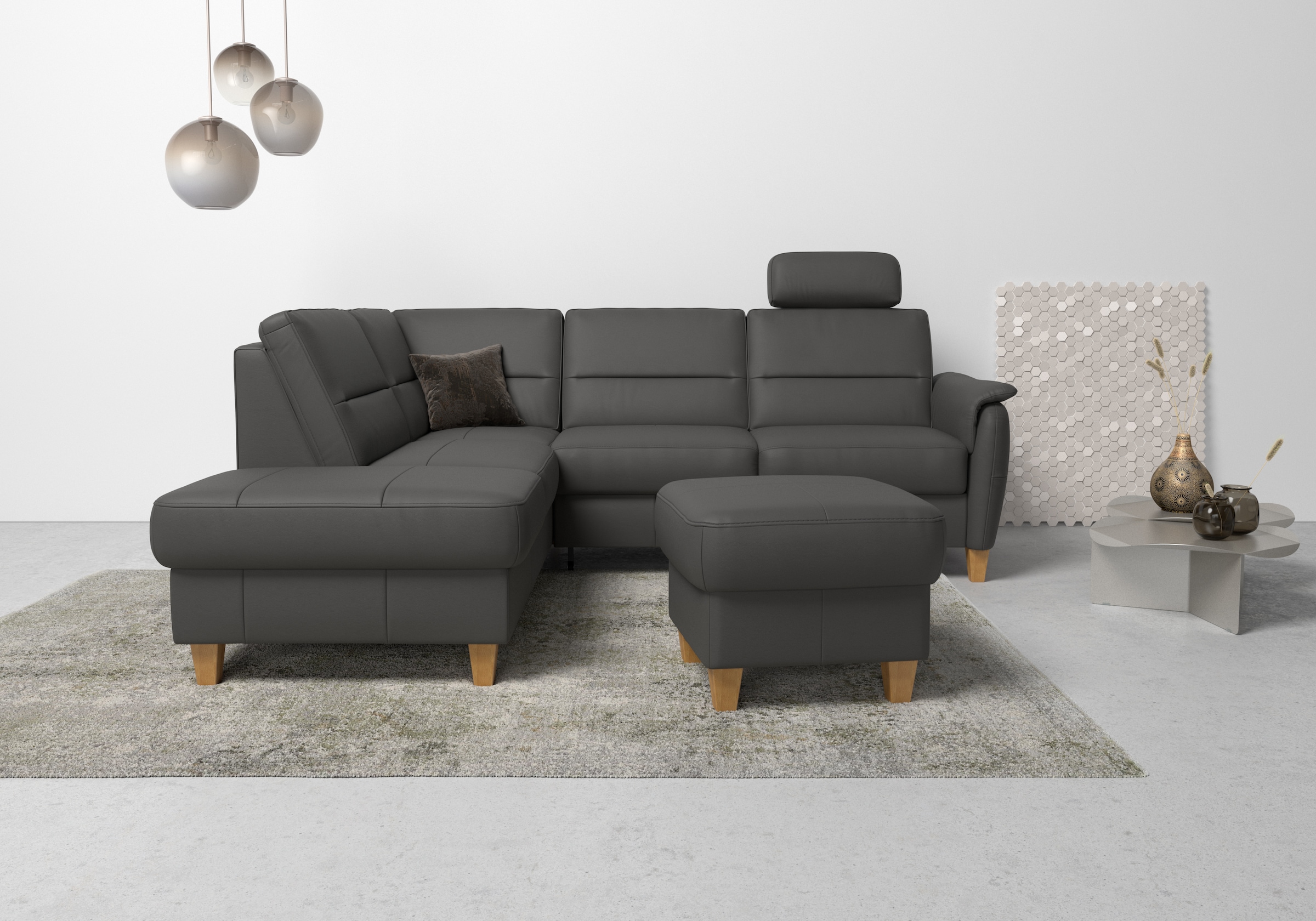 Home affaire Ecksofa »Palmera L-Form, B: 236 cm« optional Bettfunktion & Be günstig online kaufen