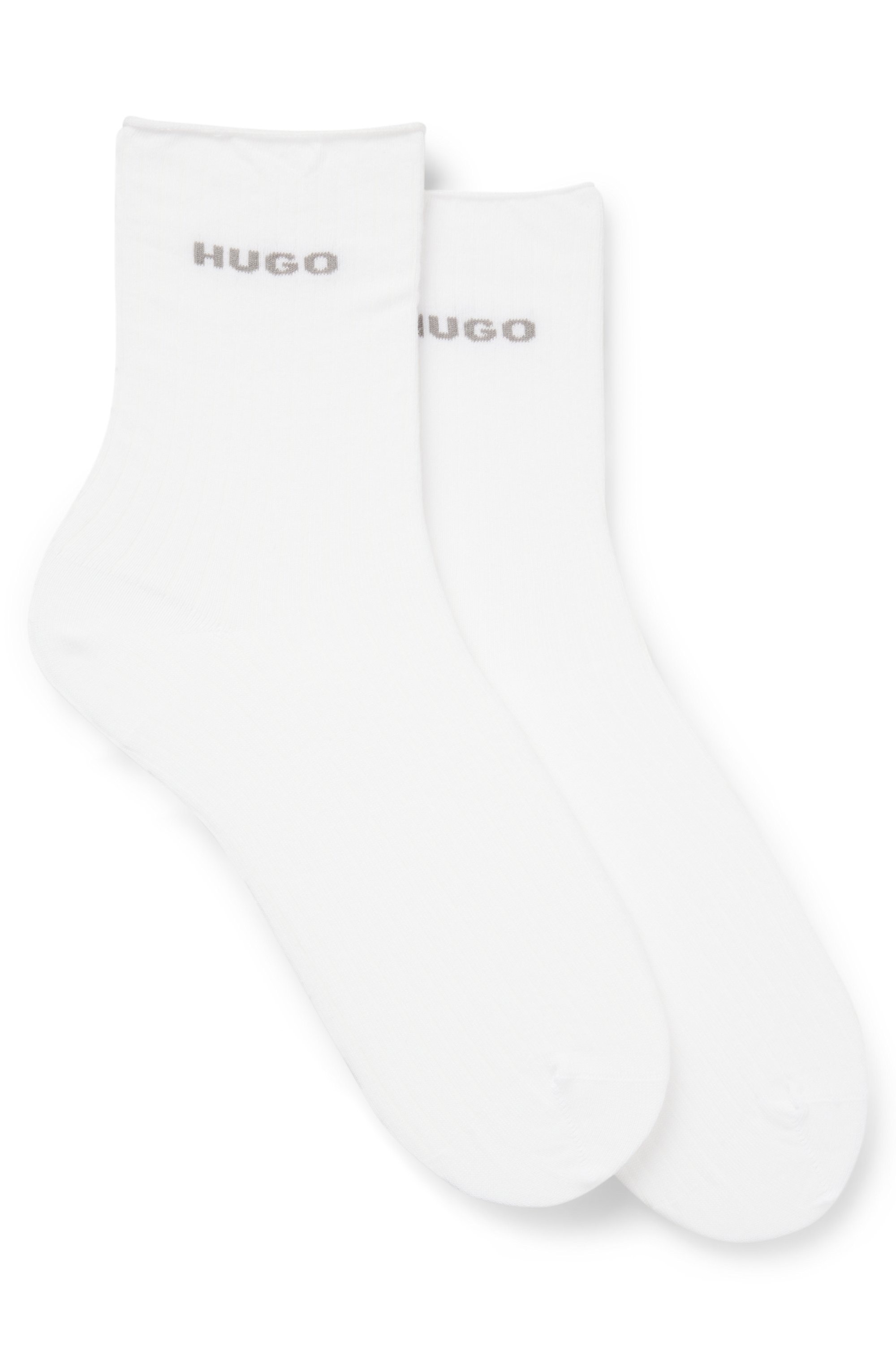 HUGO Underwear Freizeitsocken »2P QS FINE RIB CC« mit großem Logo
