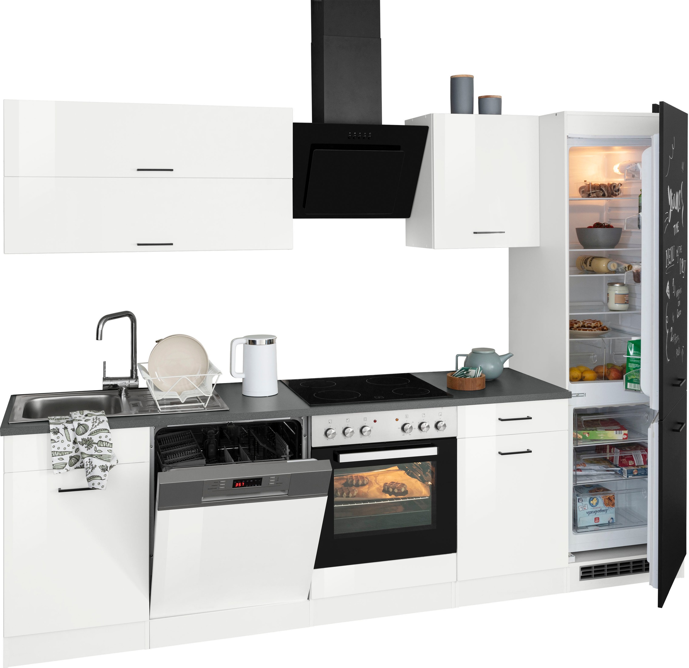 KOCHSTATION Küchenzeile »KS-Trier«, mit E-Geräten, Breite 280 cm