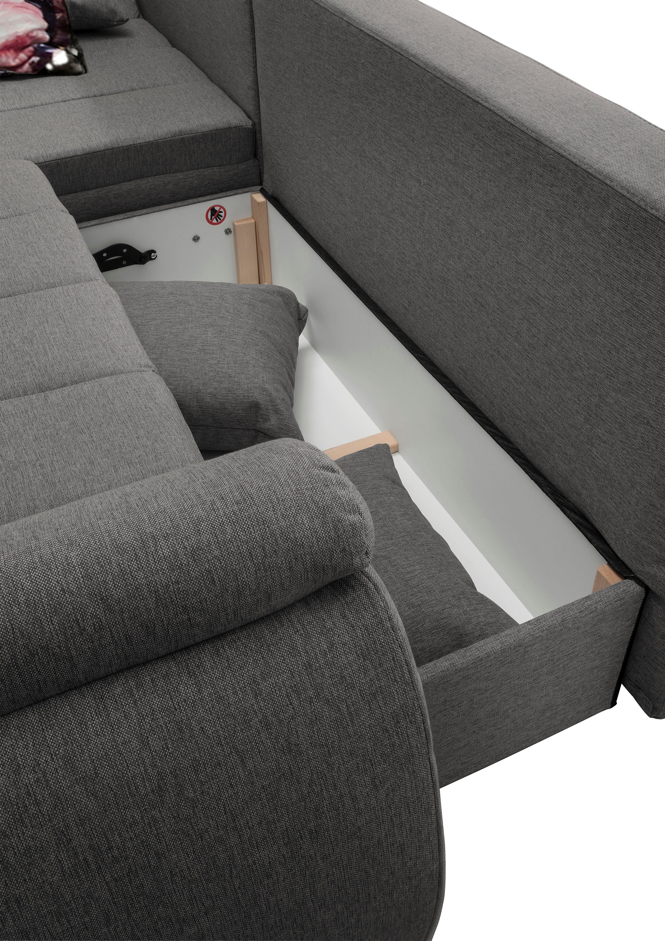 INOSIGN Ecksofa »Imola elegant und modern, aktuelle Steppung im Sitz, bequem, L-Form«, auch mit Bettfunktion und Bettkasten