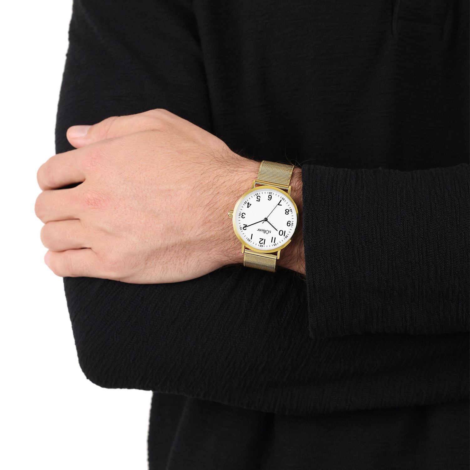 s.Oliver Quarzuhr Armbanduhr, Herrenuhr, Edelstahlarmband, analog