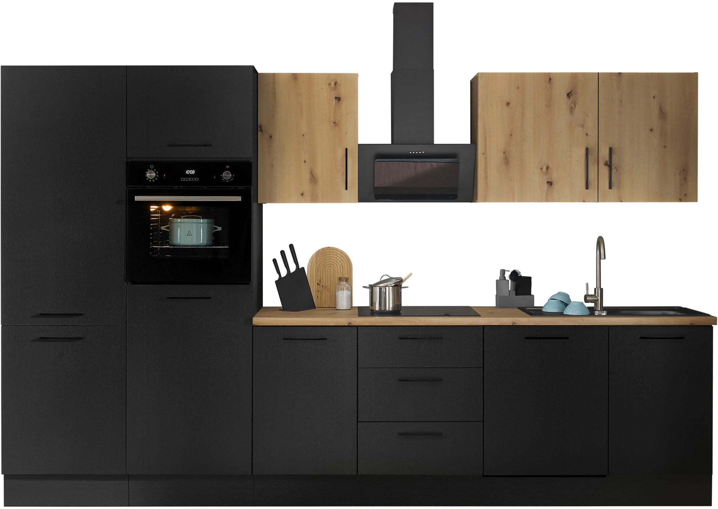 BASIC by Balculina Küchenzeile »Turin«, Breite 340 cm, wahlweise mit E-Geräten