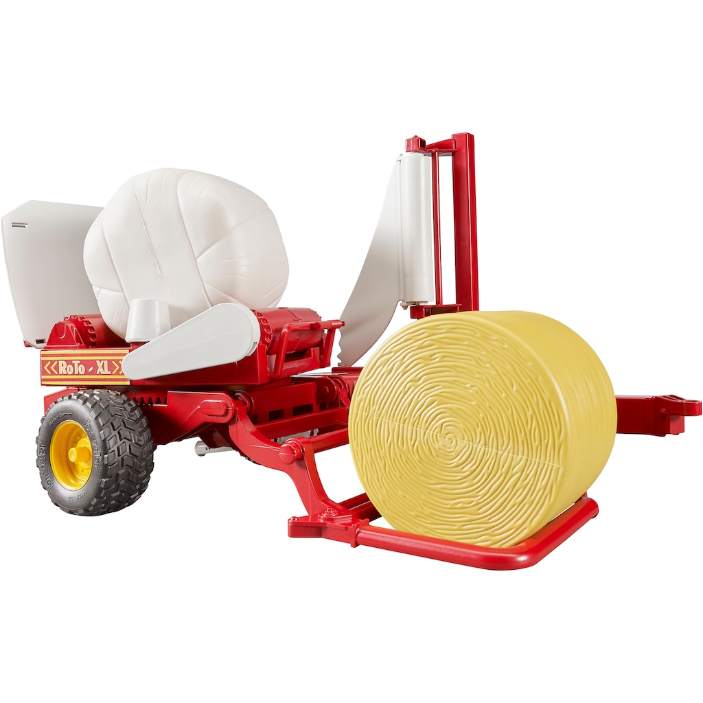 Bruder® Spielzeug-Landmaschine »Ballenwickler 38 cm mit Rundballen ocker/weiss (02122)«