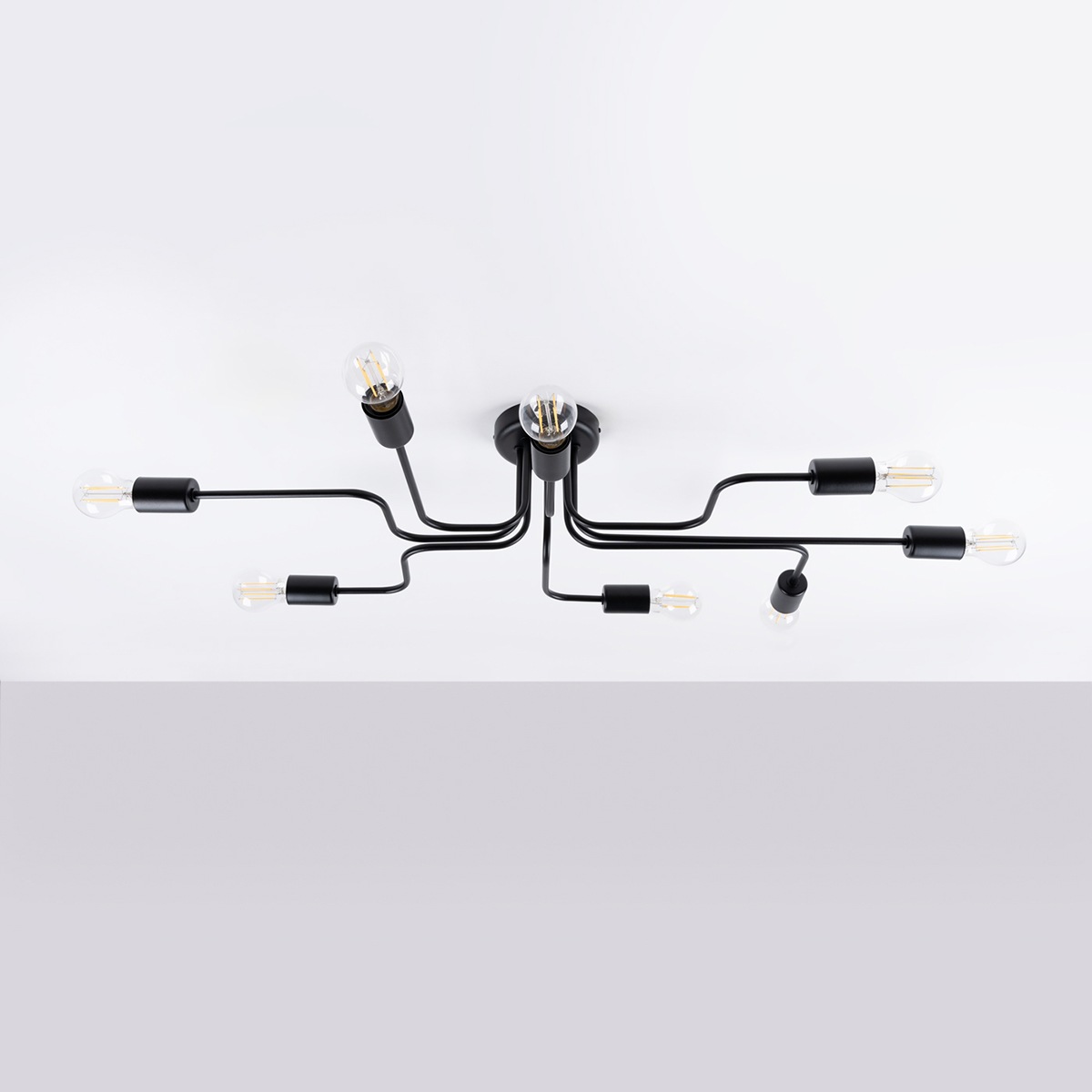SOLLUX lighting Deckenleuchte »Kronleuchter VECTOR 8 schwarz«, 8 flammig, L günstig online kaufen