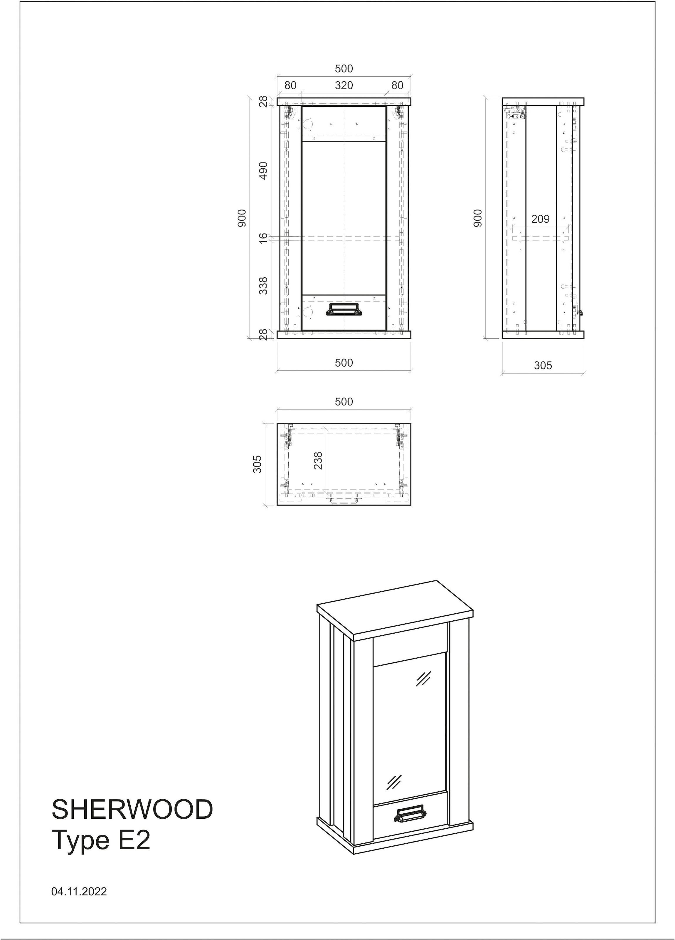 Home affaire Küchenzeile »Sherwood«, Breite 284 cm, mit Herdumbauschrank, ohne E-Geräte