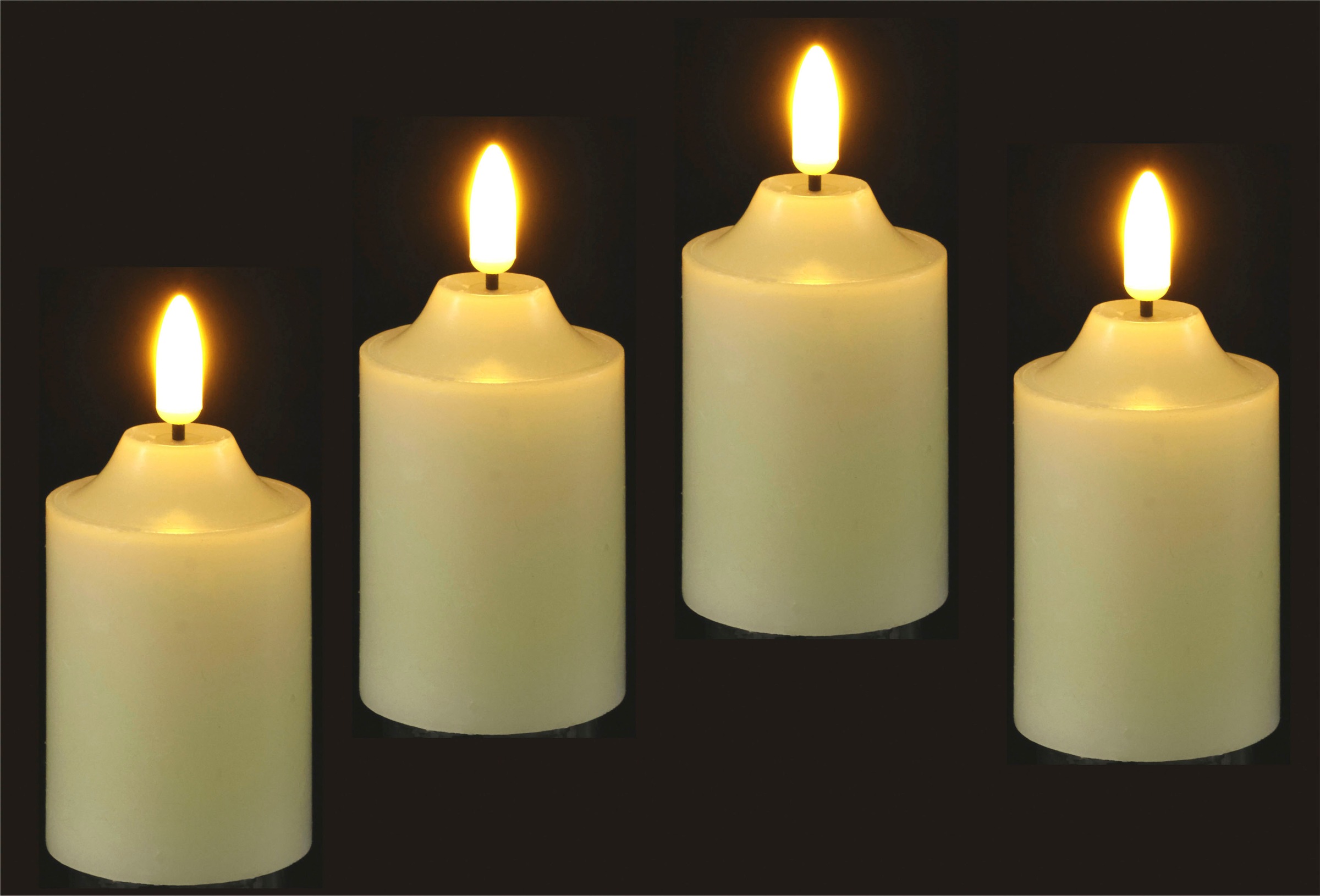 I.GE.A. LED-Kerze »Batteriebetriebene LED-Kerzen aus Echtwachs, Ø ca. 5, 5 cm« warmweißes Stimmungslicht, Stumpenkerze für den Adventskranz...