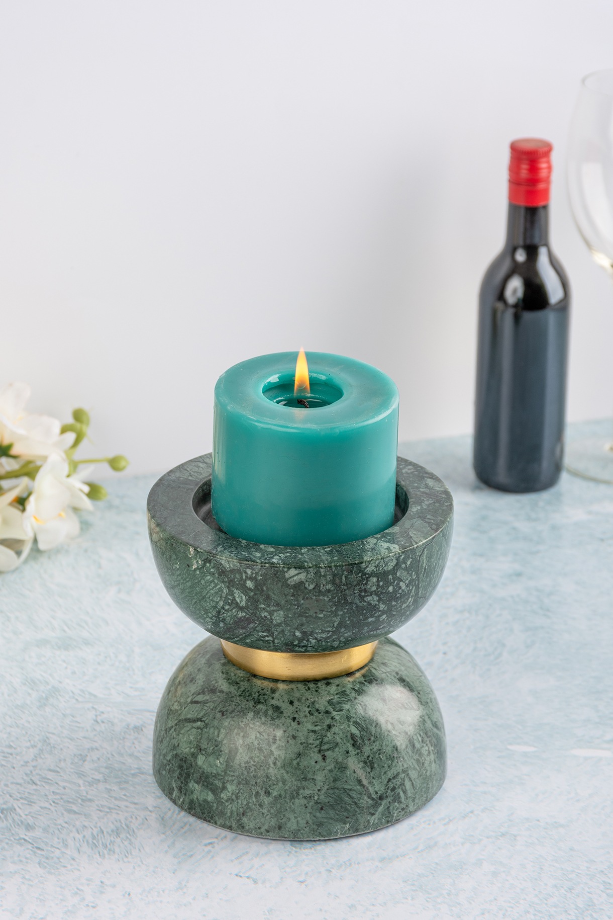 Kayoom Kerzenhalter »Kerzenhalter Sorin 125«, Dekorative Kerzenhalter aus Marmor mit Metall-Ring