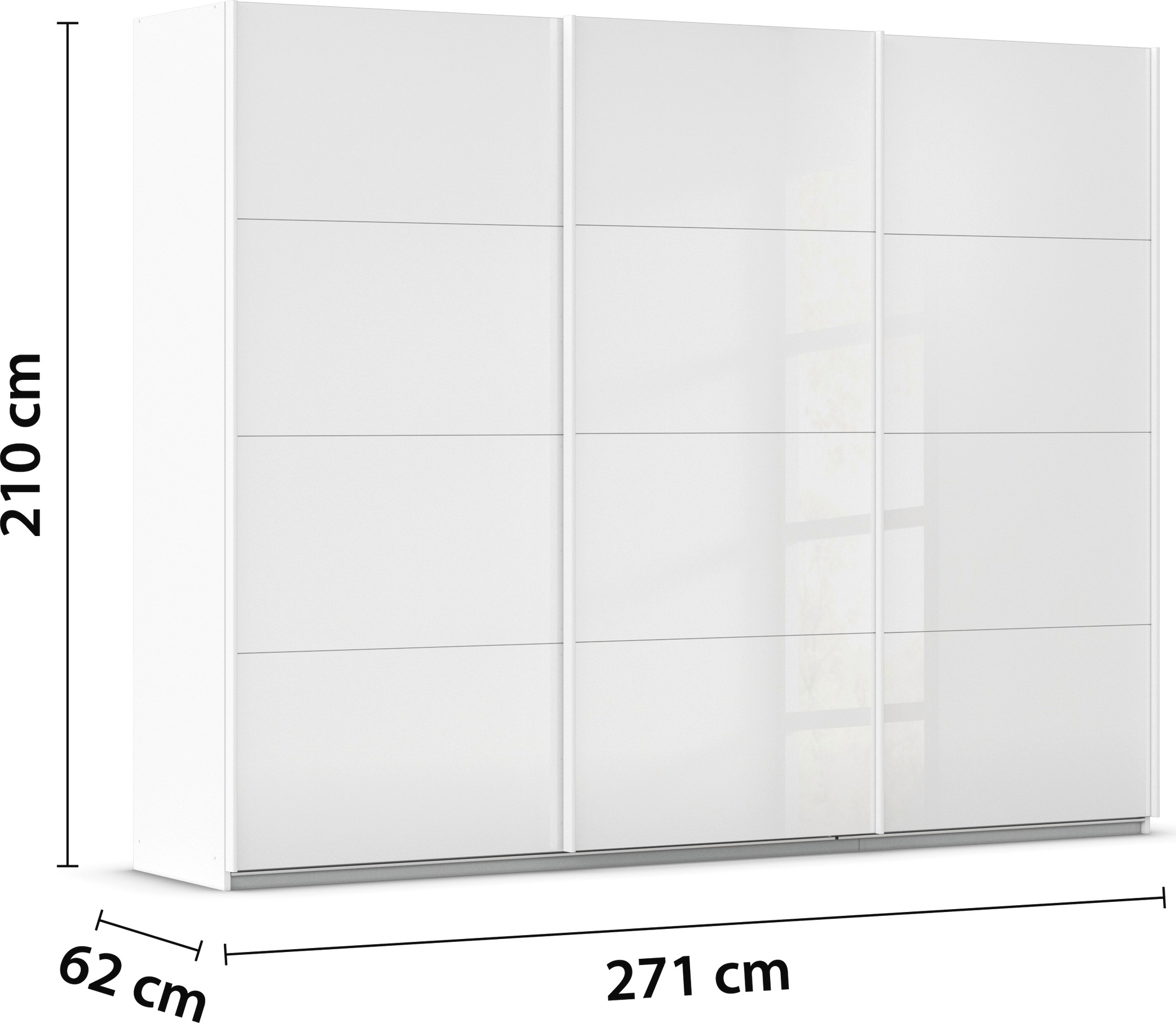 rauch Schwebetürenschrank »Kleiderschrank Schrank Garderobe AGORDO mit Glasfront«, durchdachte Innenausstattung, in 4 Breiten und 2 Höhen MADE IN GERMANY