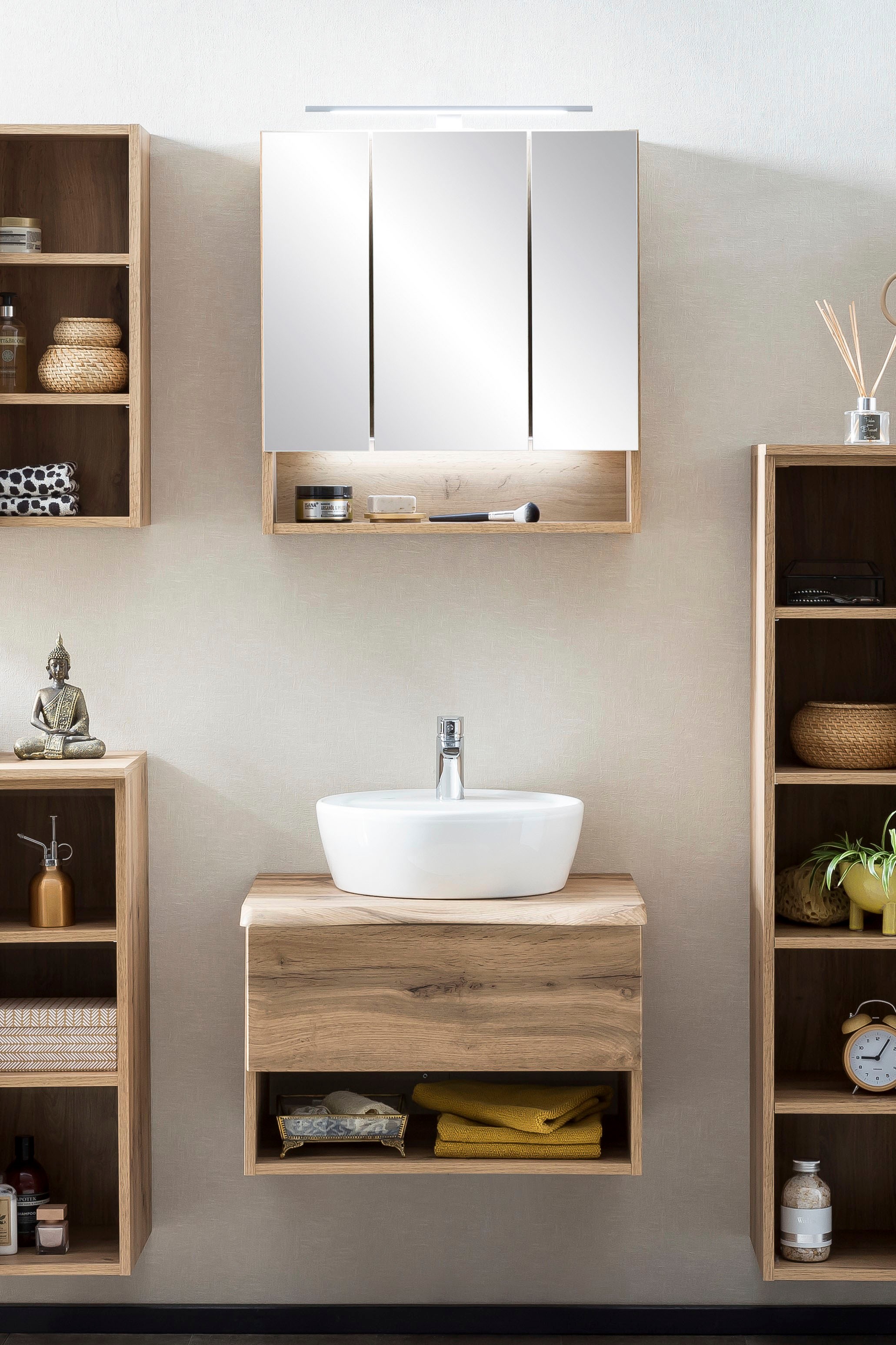 welltime Badmöbel-Set »Stubach« Spiegelschrank und Waschtisch, 2 Stk. tlg. günstig online kaufen