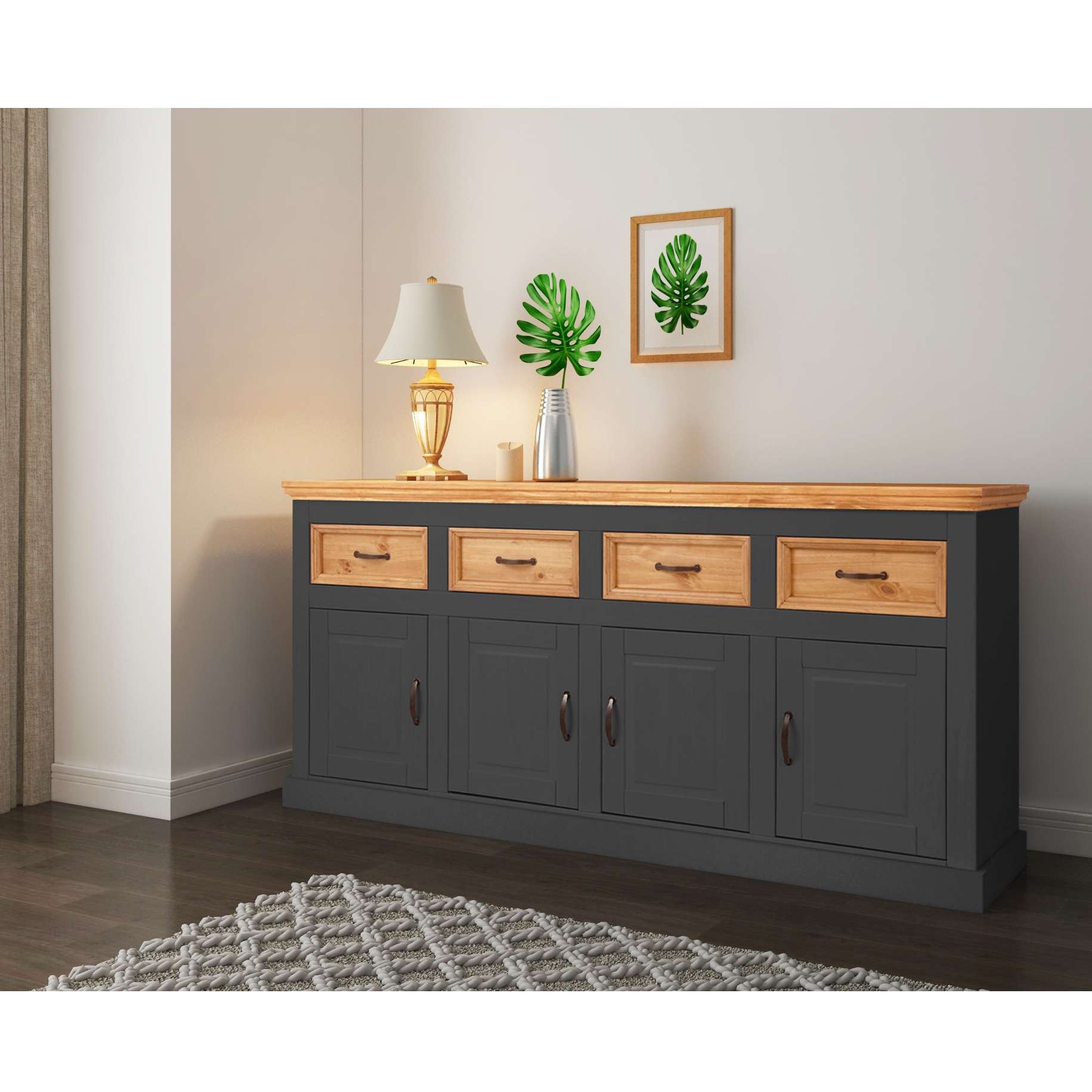 Home affaire Sideboard »Selma«, Kommode mit 4 Türen und 4 Schubkästen. Brei günstig online kaufen
