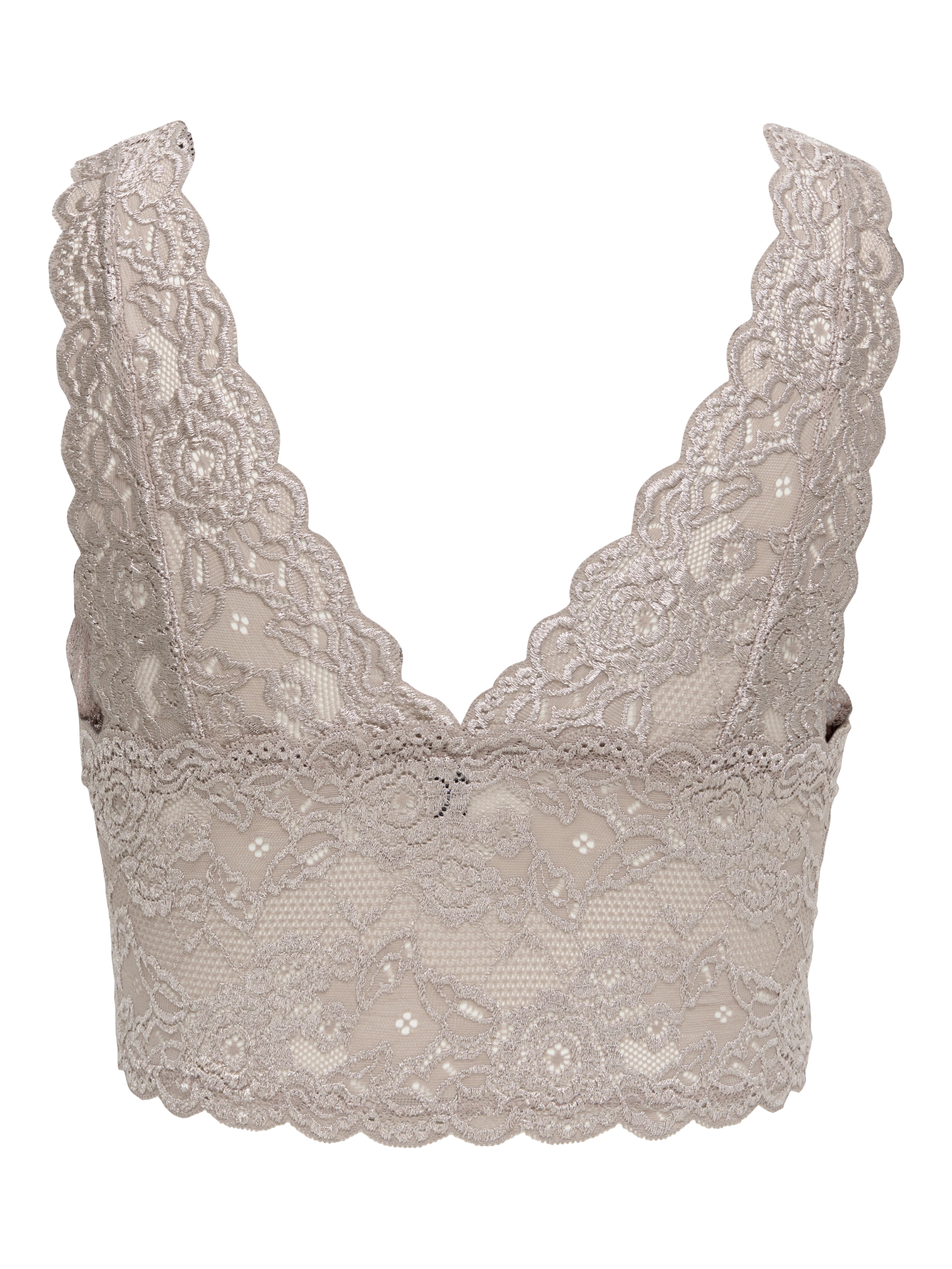 ONLY Spitzentop »ONLCHLOE – Spitzen-Bra mit gepolsterten Cups und Stretch« regular fit, feminin, Spitze, Kunstfaser, V-Ausschnitt