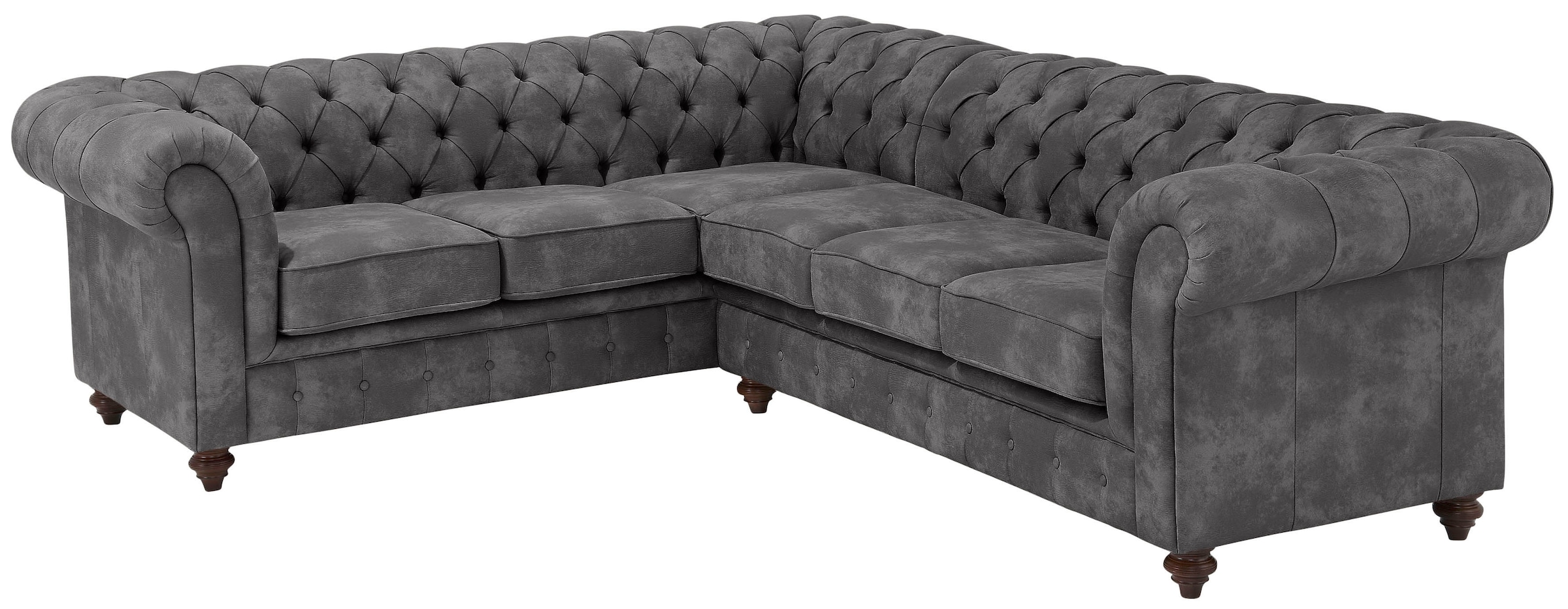 Home affaire Chesterfield-Sofa »Chesterfield Ecksofa, auch in Leder L-Form«, hochwertige Knopfheftung, langer Schenkel links oder rechts wählbar