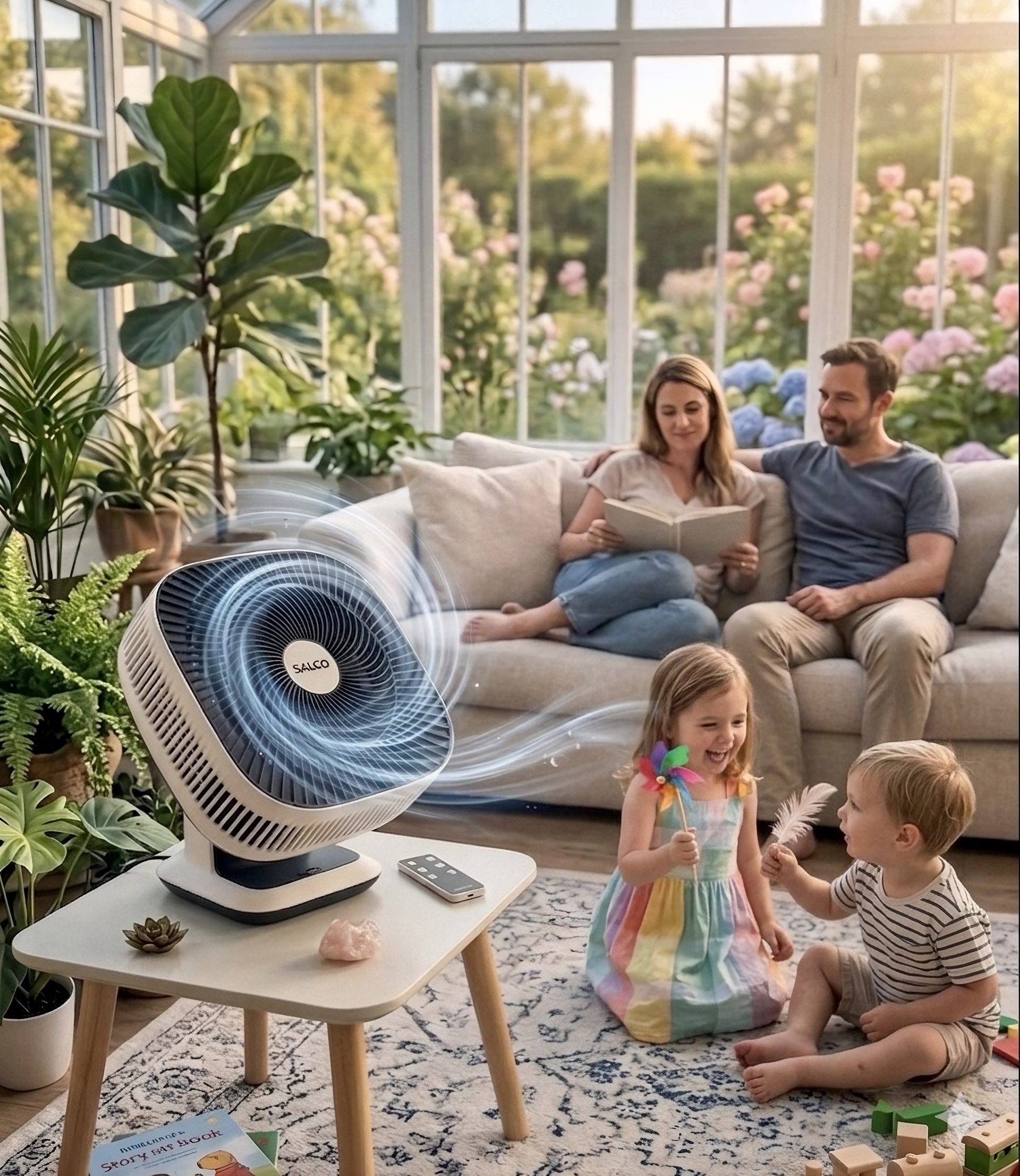 SALCO Tischventilator »SST-261« 8 Geschwindigkeiten, 80°-Oszillation & Neigung, Timer, Fernbedienung