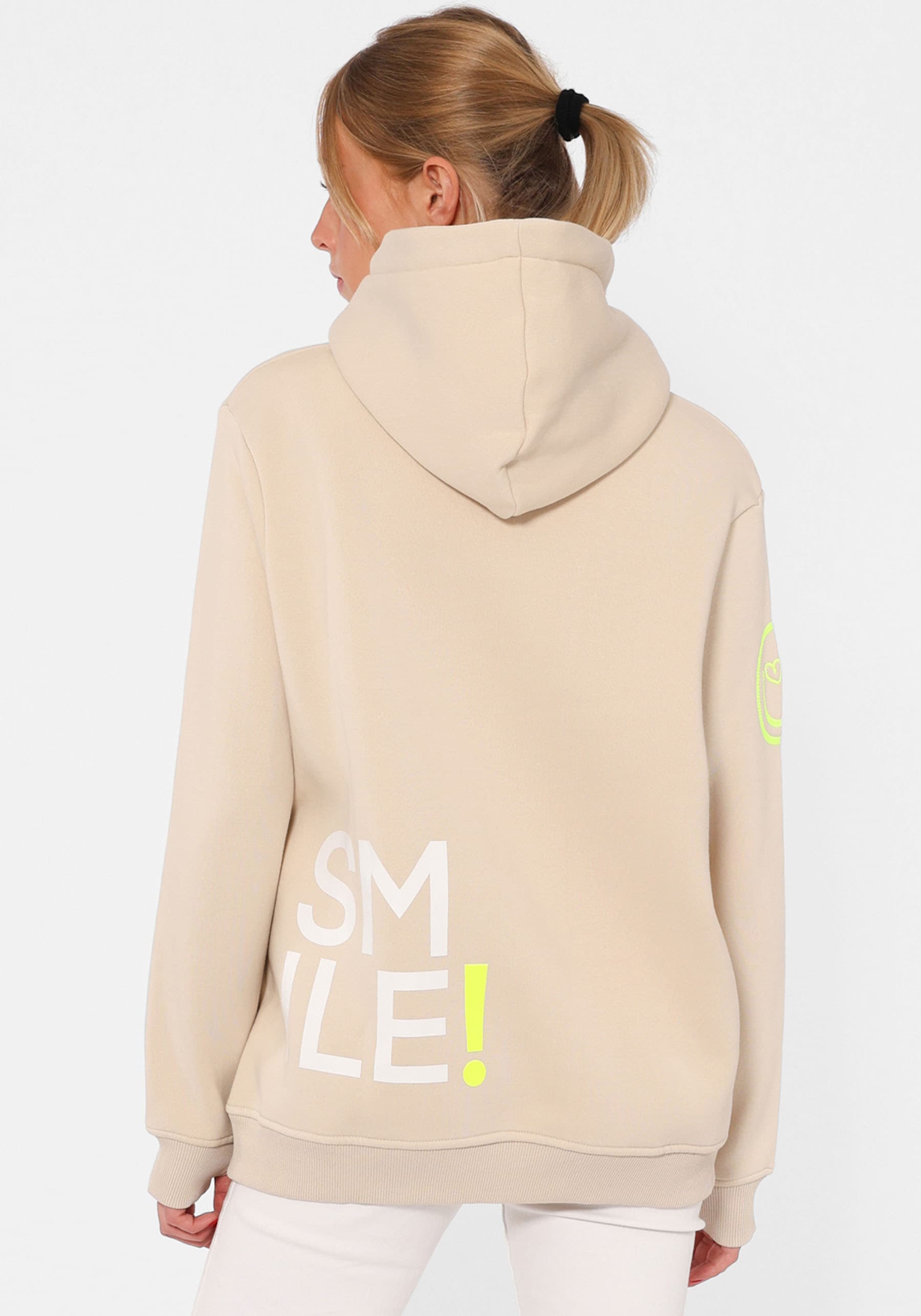 Zwillingsherz Hoodie »"Alissa"«, Langarm, Kapuze, Neon-Details, Kordelzug, Frontprint, Kängurutasche