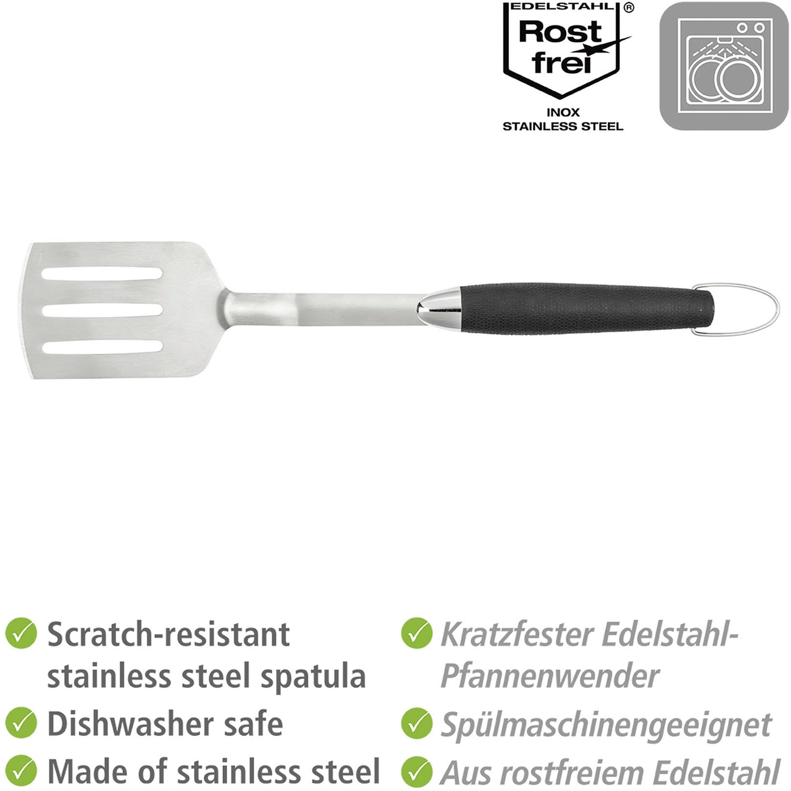 WENKO Grillbesteck-Set »BBQ«, (Set, 2 tlg.), Pfannenwender & Grillzange, hitzebeständig, rostfreier Edelstahl