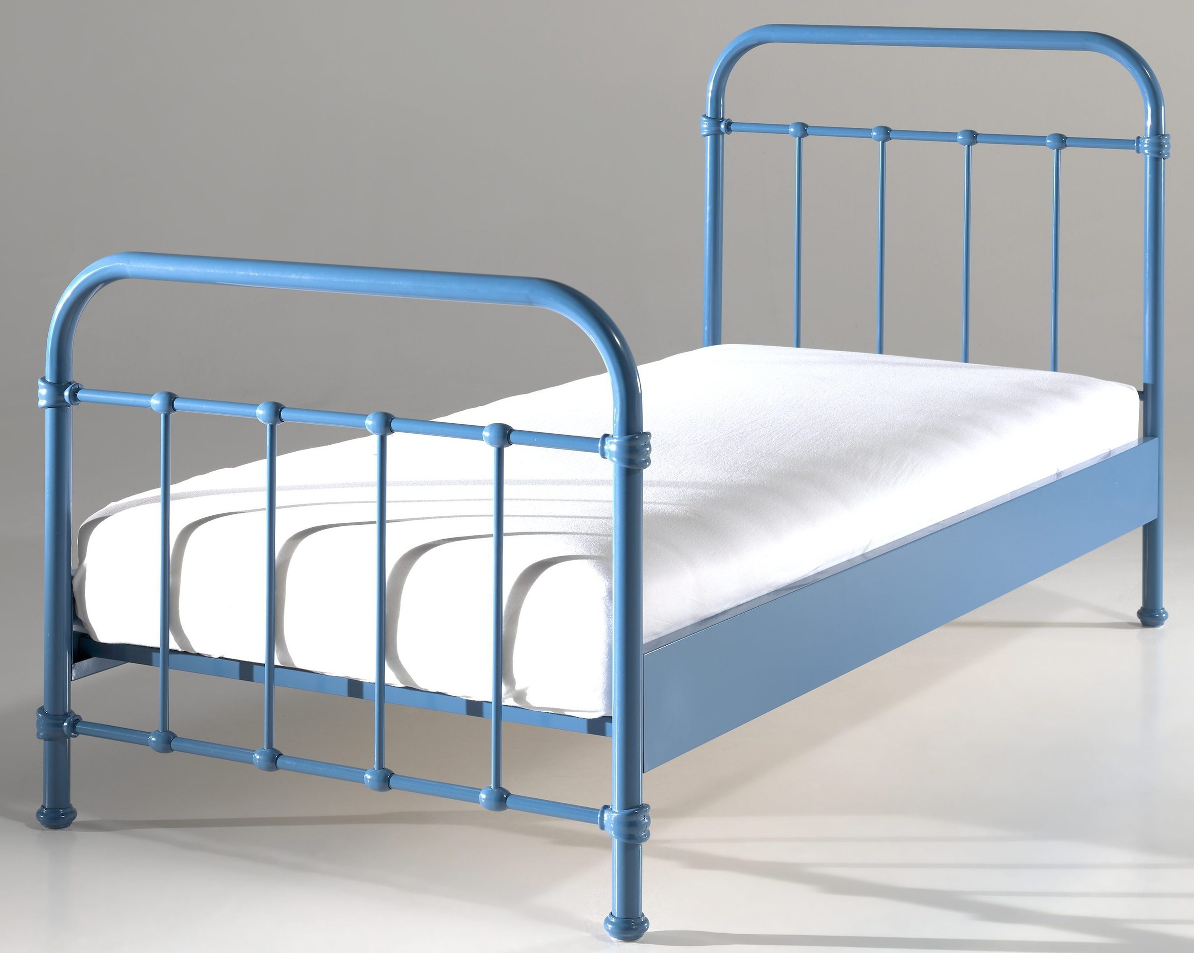 Vipack Einzelbett »New York, Bettgestell Metall, pulverbeschichtet, in zeitlosem Design«, (H/T ca. 100x210cm, inkl. Lattenrost, sehr stabil gebaut), zwei Breiten und mehrere Farben zu Auswahl