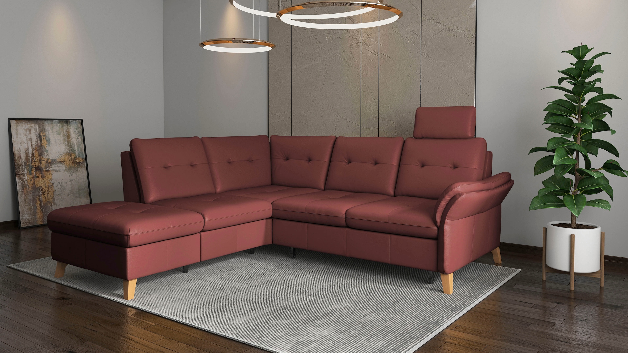 sit&more Ecksofa »Göteborg«, inkl. Sitztiefenverstellung, wahlweise mit Bettfunktion & Bettkasten
