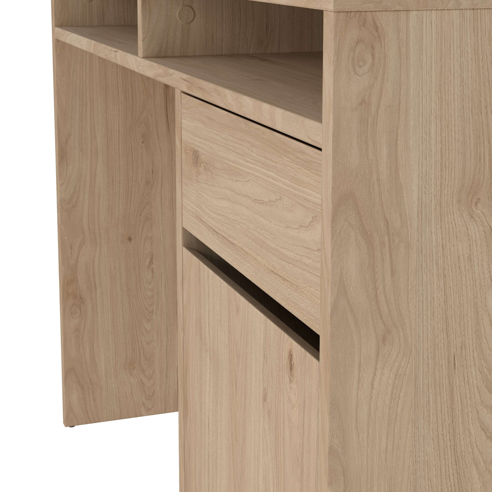 INOSIGN Schreibtisch »Funktion Plus, Arbeitstisch, Bürotisch«, Computertisch mit 1 Tür und 1 Schublade, 2 offene Fächer Breite 110 cm